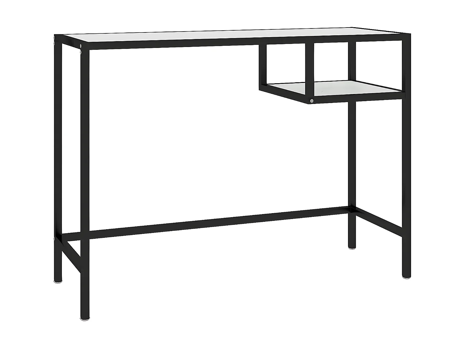 Mesa de computador vidro temperado 100x36x74 cm mármore branco