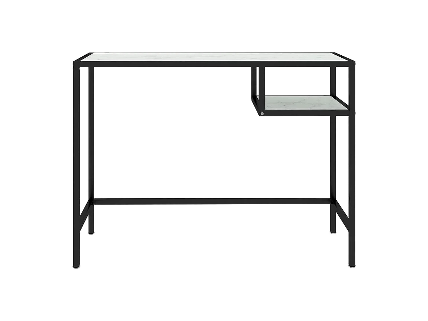 Mesa de computador vidro temperado 100x36x74 cm mármore branco