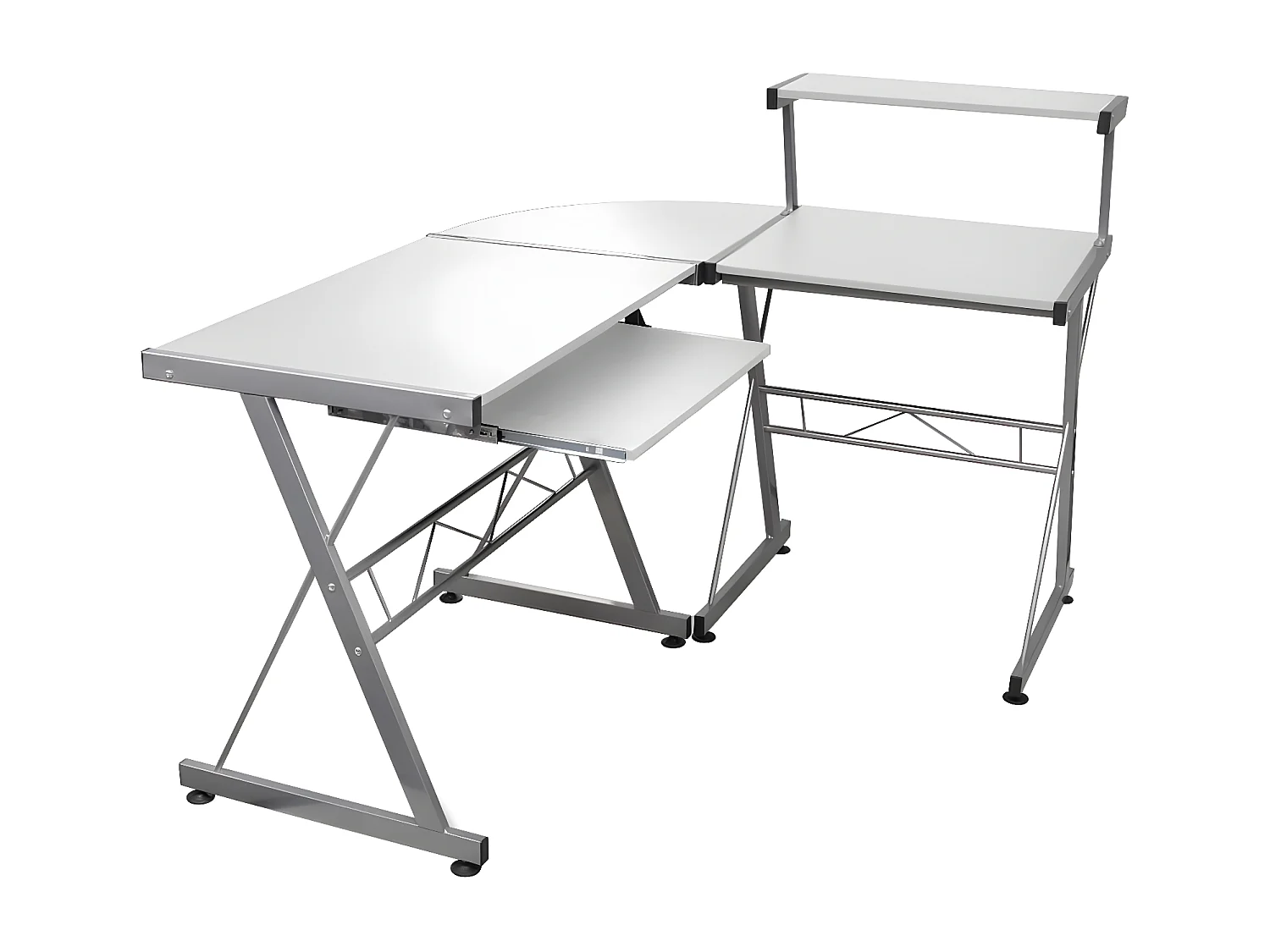 Hoekbureau 132x112x99 cm bewerkt hout wit