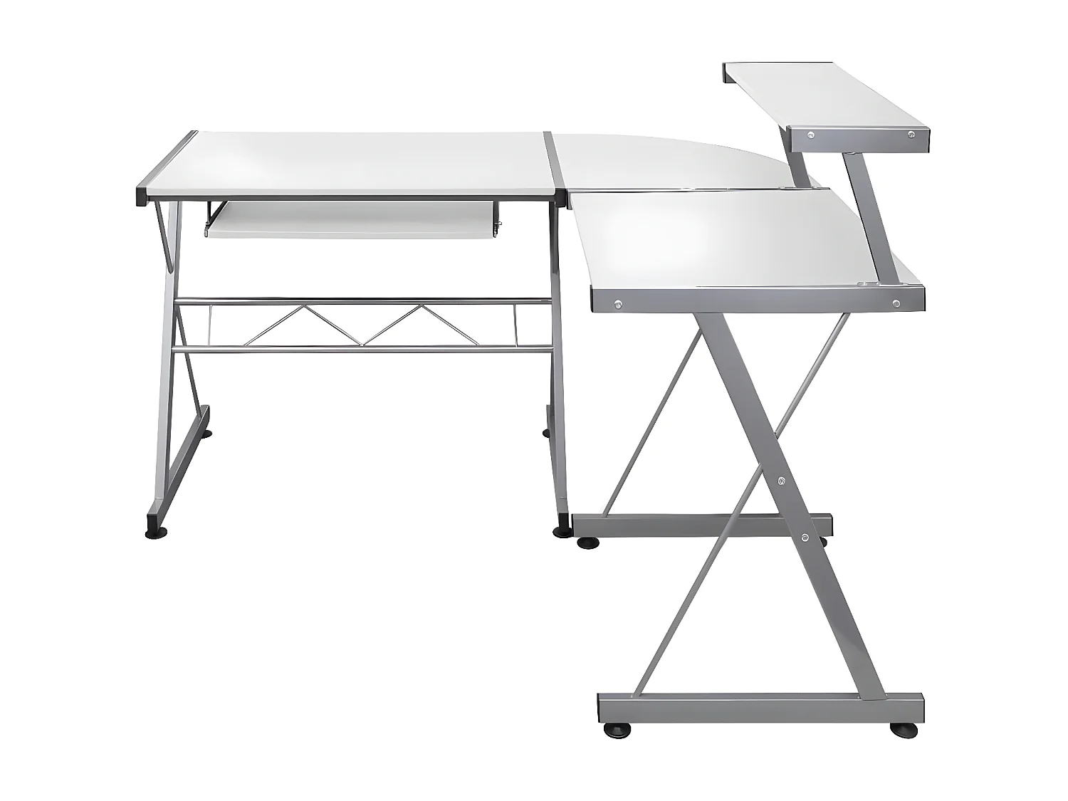 Hoekbureau 132x112x99 cm bewerkt hout wit