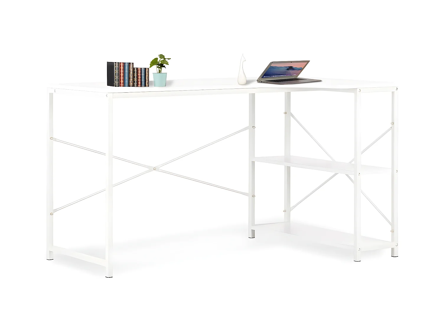 Bureau d'ordinateur Blanc 120 x 72 x 70 cm
