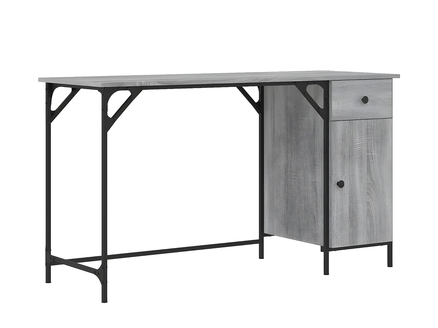 Bureau d'ordinateur sonoma gris 131x48x75 cm bois d’ingénierie