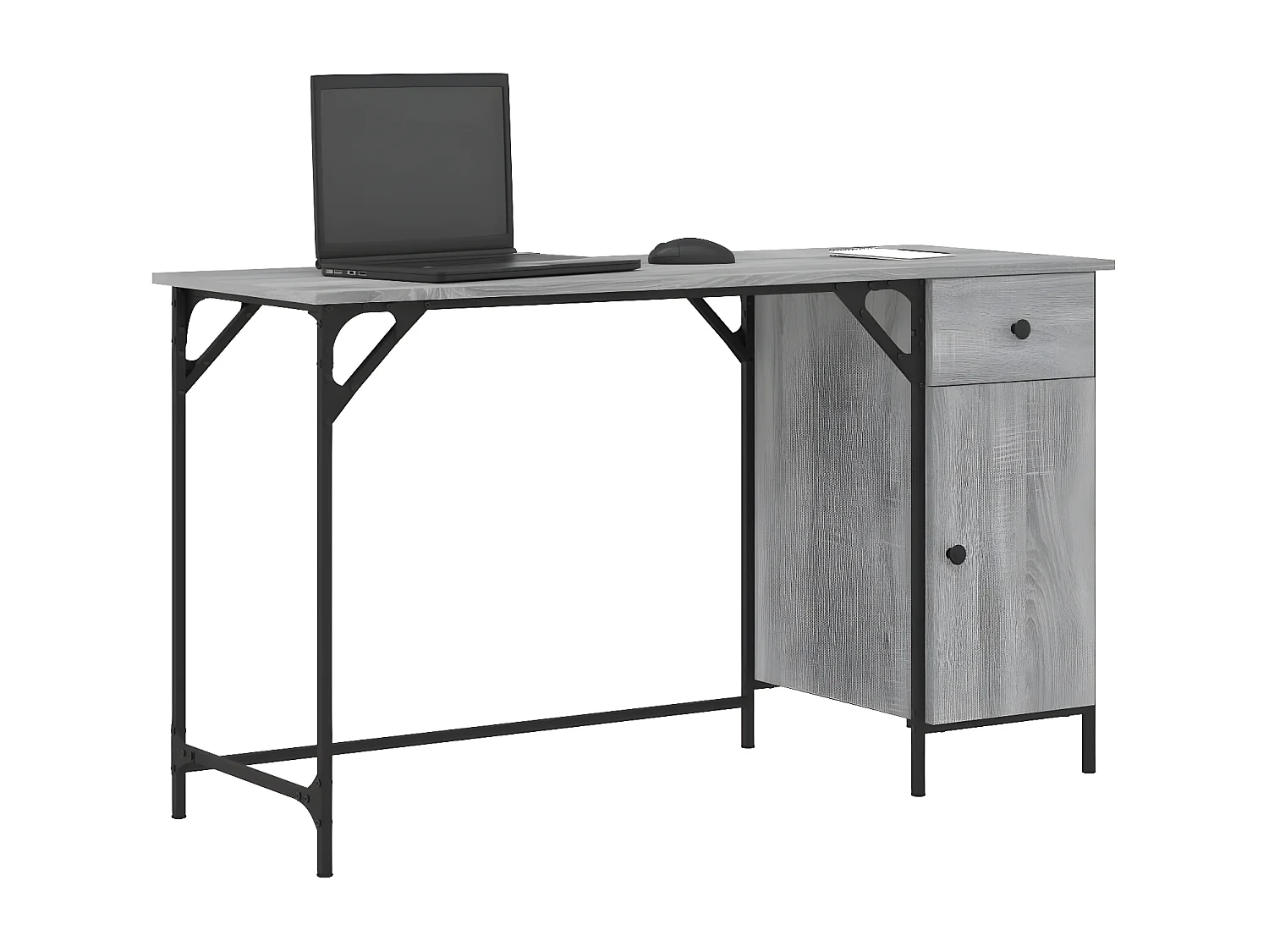 Bureau d'ordinateur sonoma gris 131x48x75 cm bois d’ingénierie