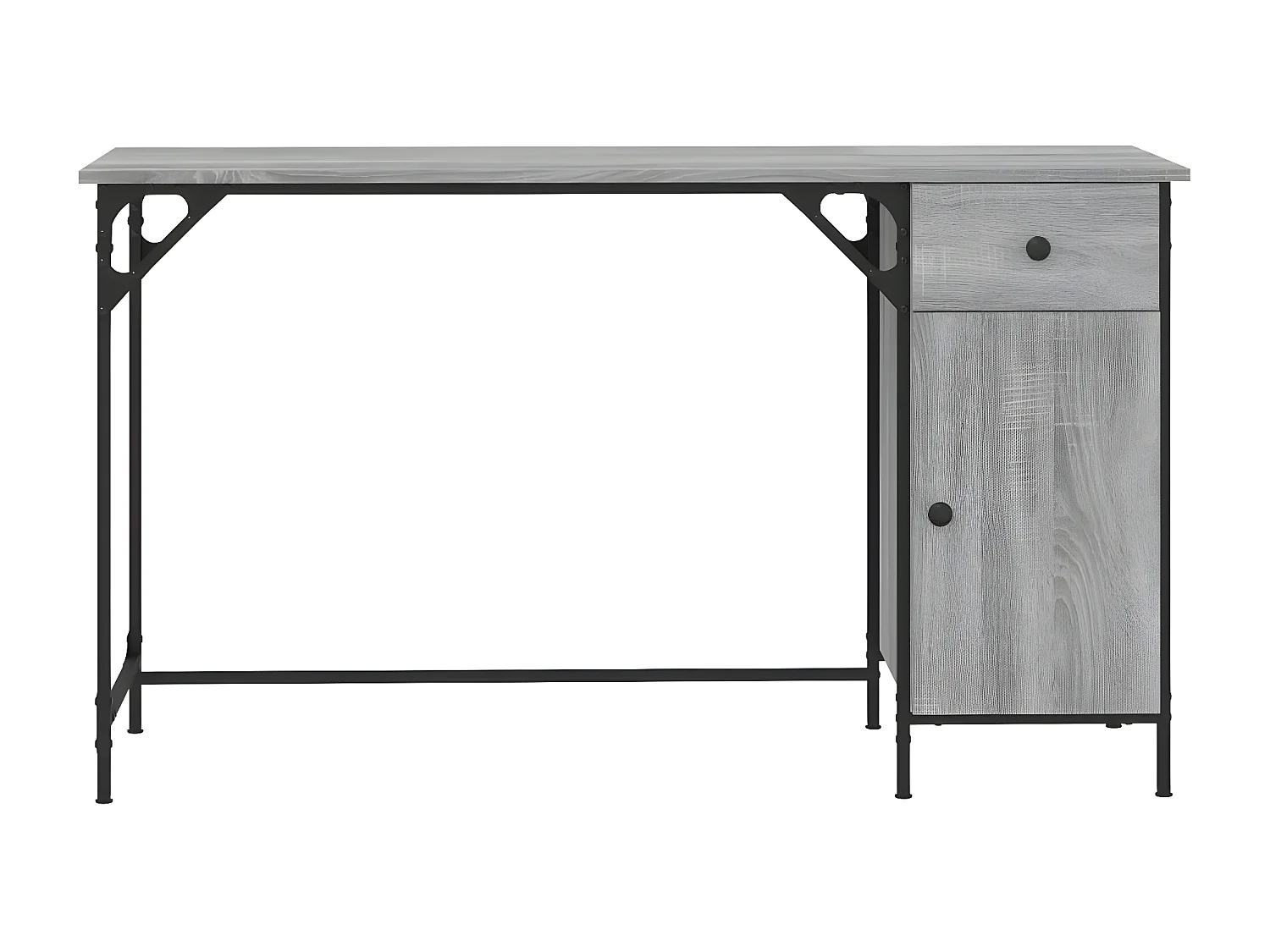 Bureau d'ordinateur sonoma gris 131x48x75 cm bois d’ingénierie