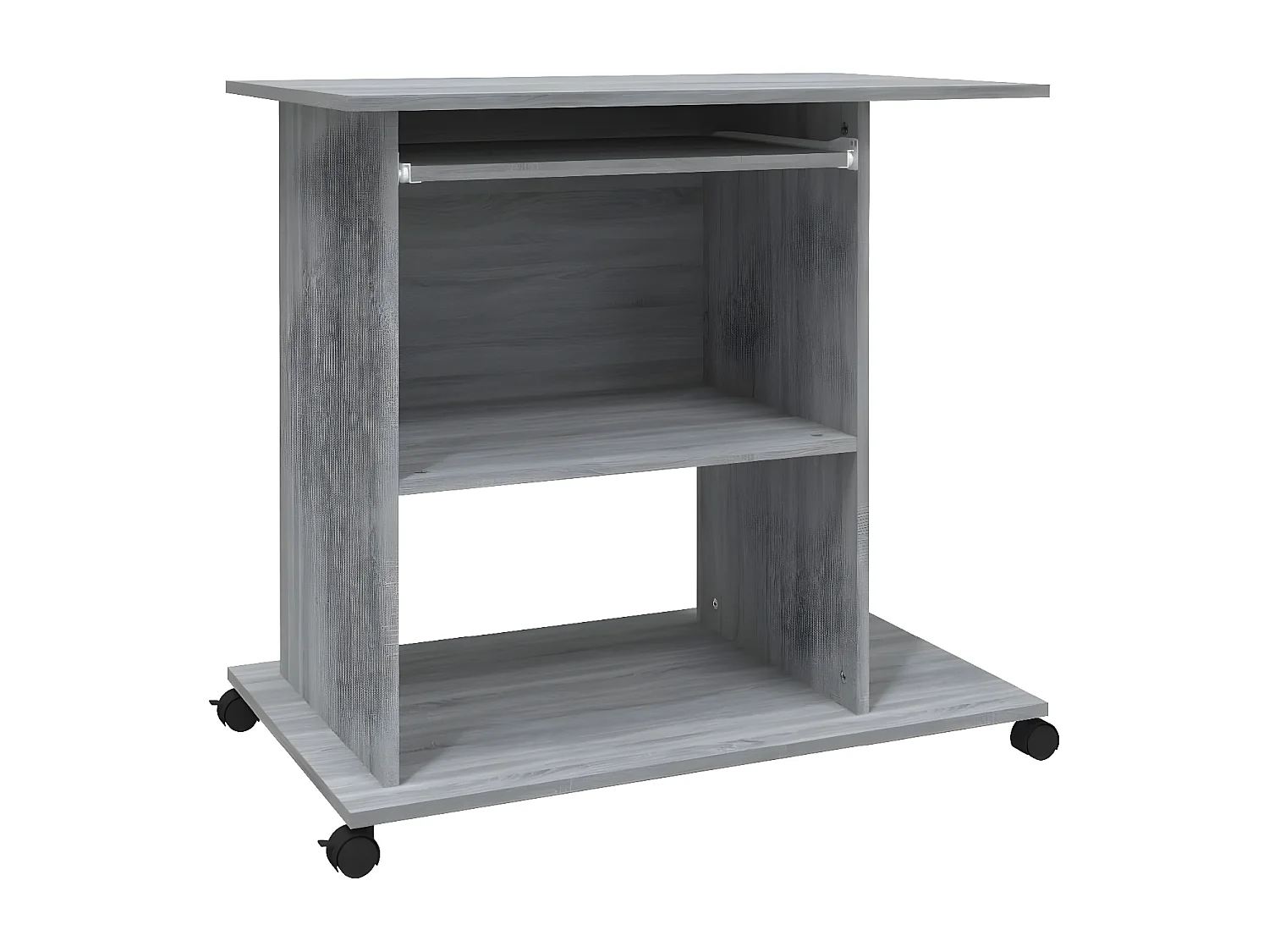 Bureau d'ordinateur Sonoma gris 80x50x75 cm Bois d'ingénierie