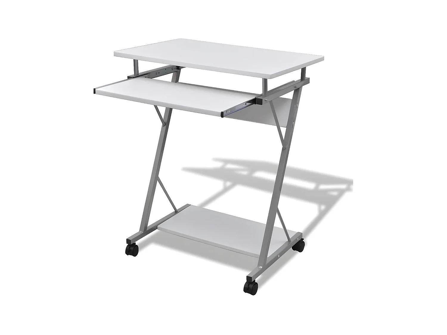 Studenten computerbureau 60 x 40 x 74 cm (wit)
