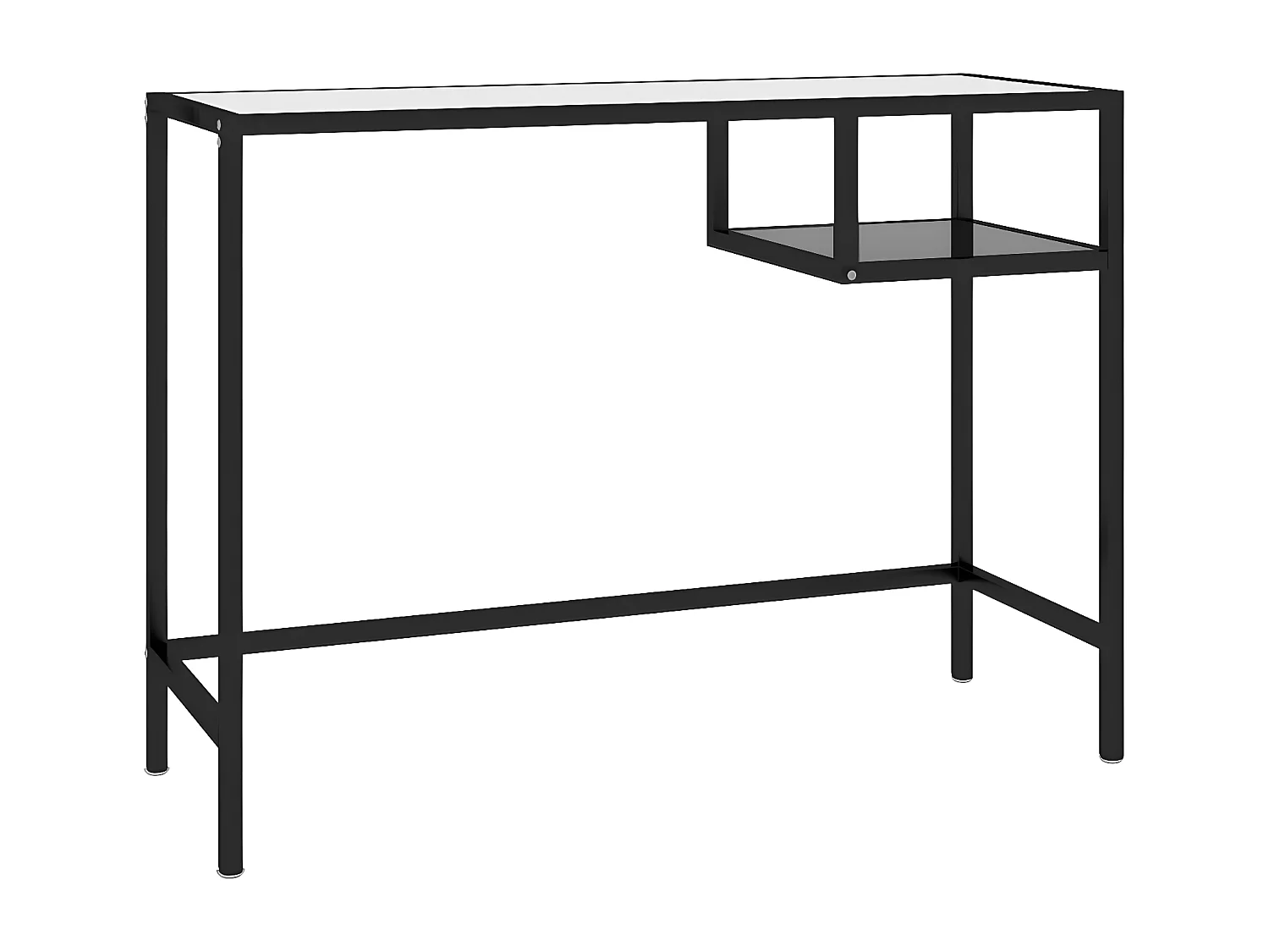 Bureau d'ordinateur Noir 100x36x74 cm Verre