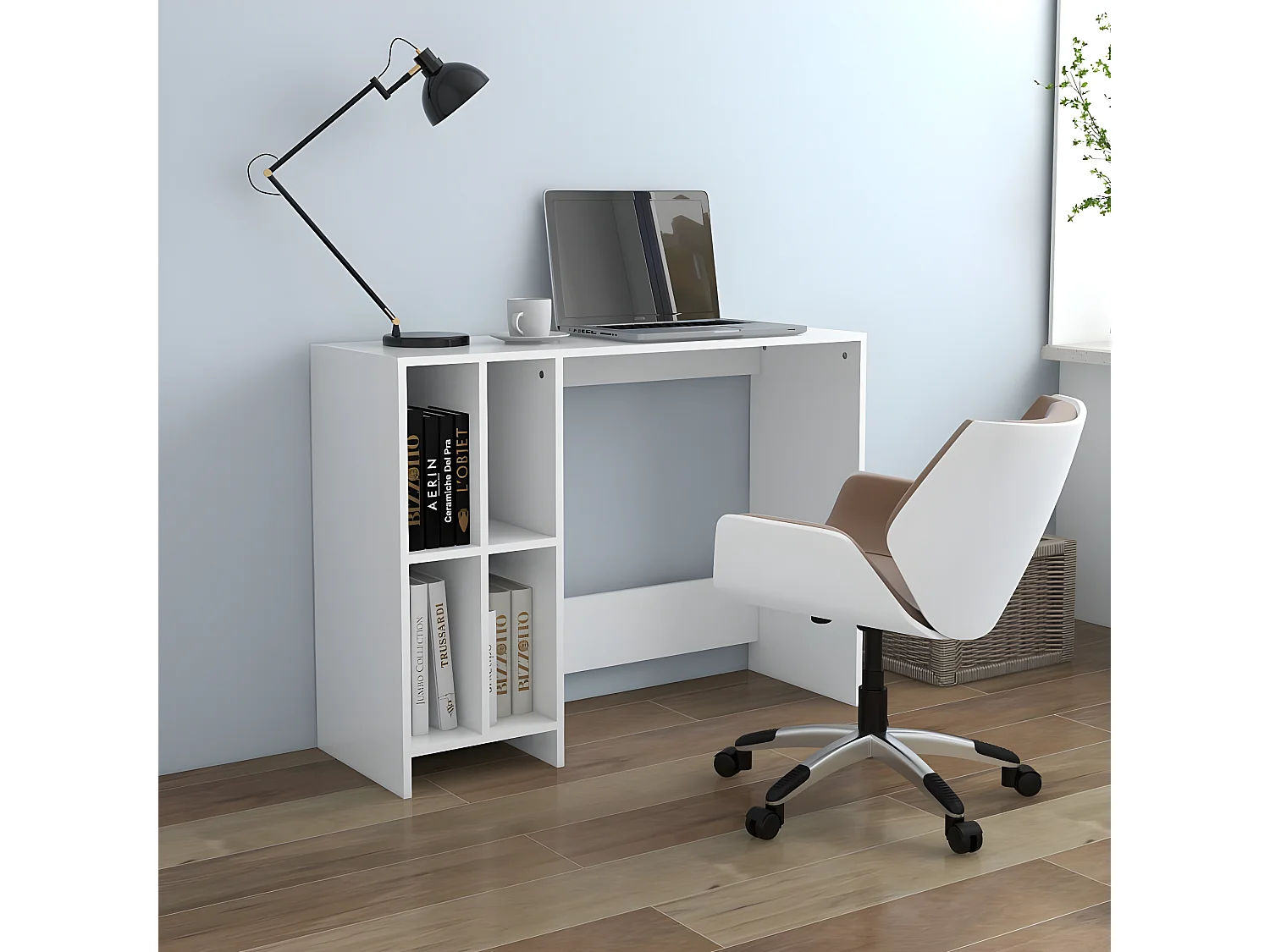 Bureau d'ordinateur portable Blanc 102,5x35x75 cm Aggloméré