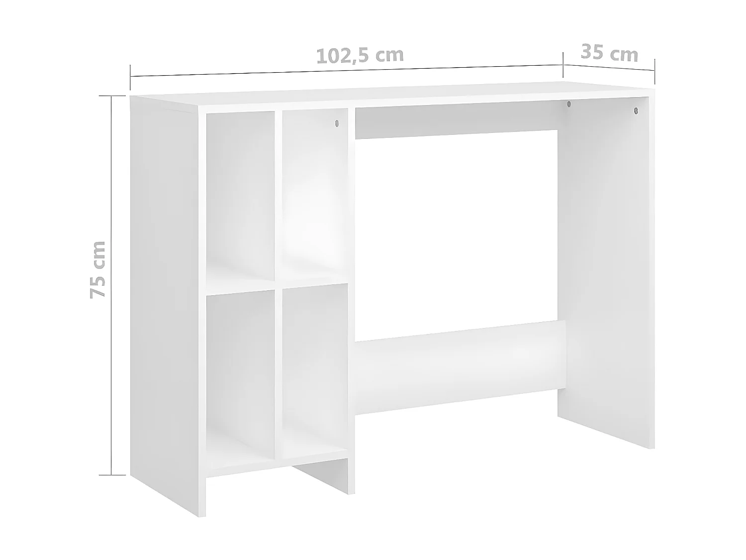 Bureau d'ordinateur portable Blanc 102,5x35x75 cm Aggloméré