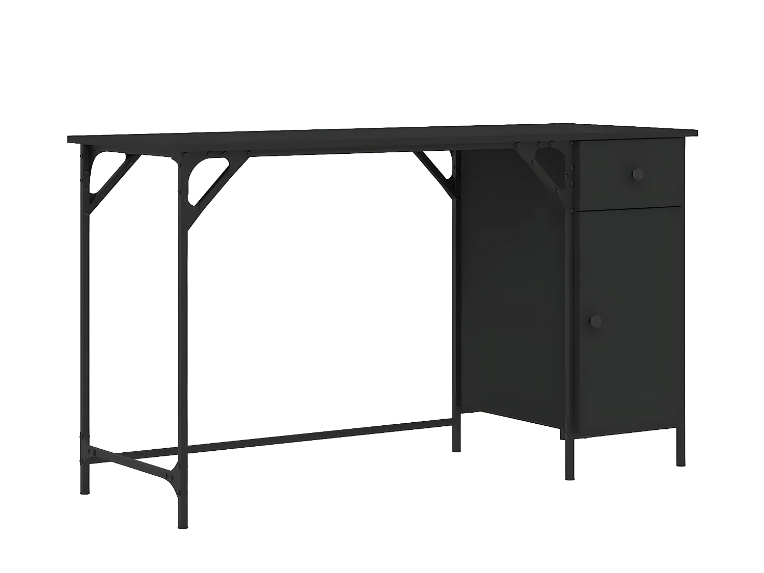 Secretária de computador 131x48x75 cm derivados madeira preto