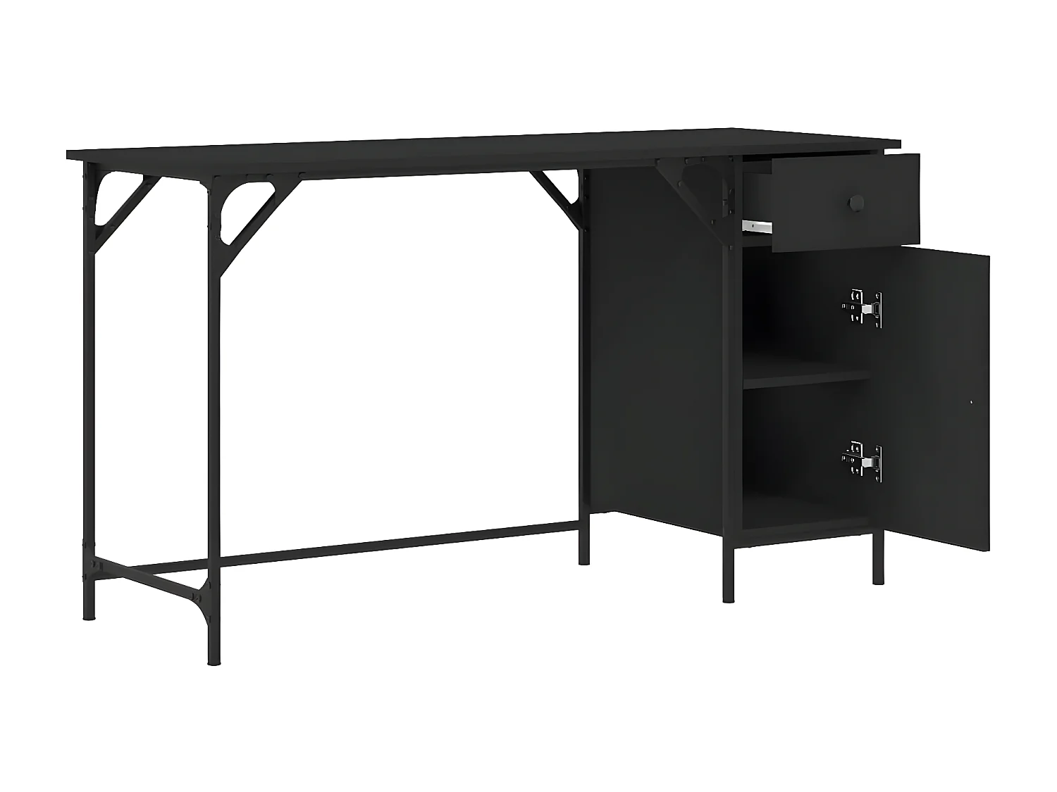 Secretária de computador 131x48x75 cm derivados madeira preto