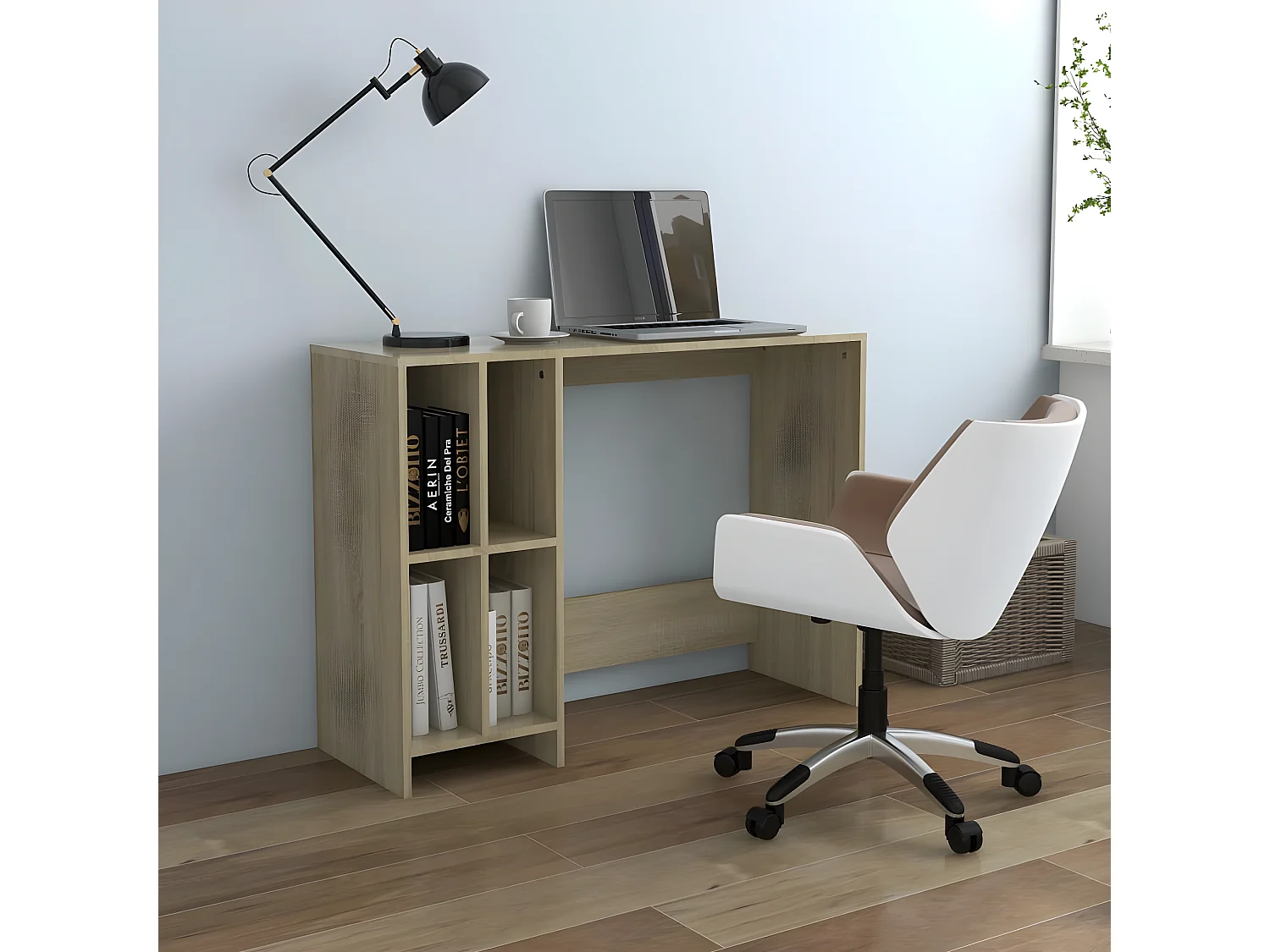 Bureau d'ordinateur portable Chêne 102,5x35x75 cm Aggloméré