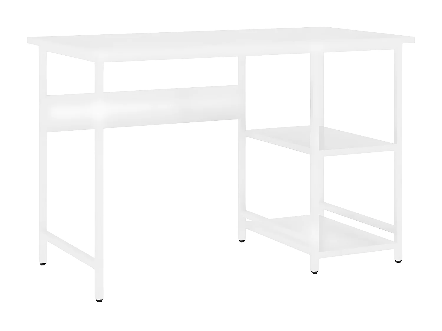 Bureau d'ordinateur Blanc 105x55x72 cm MDF et métal