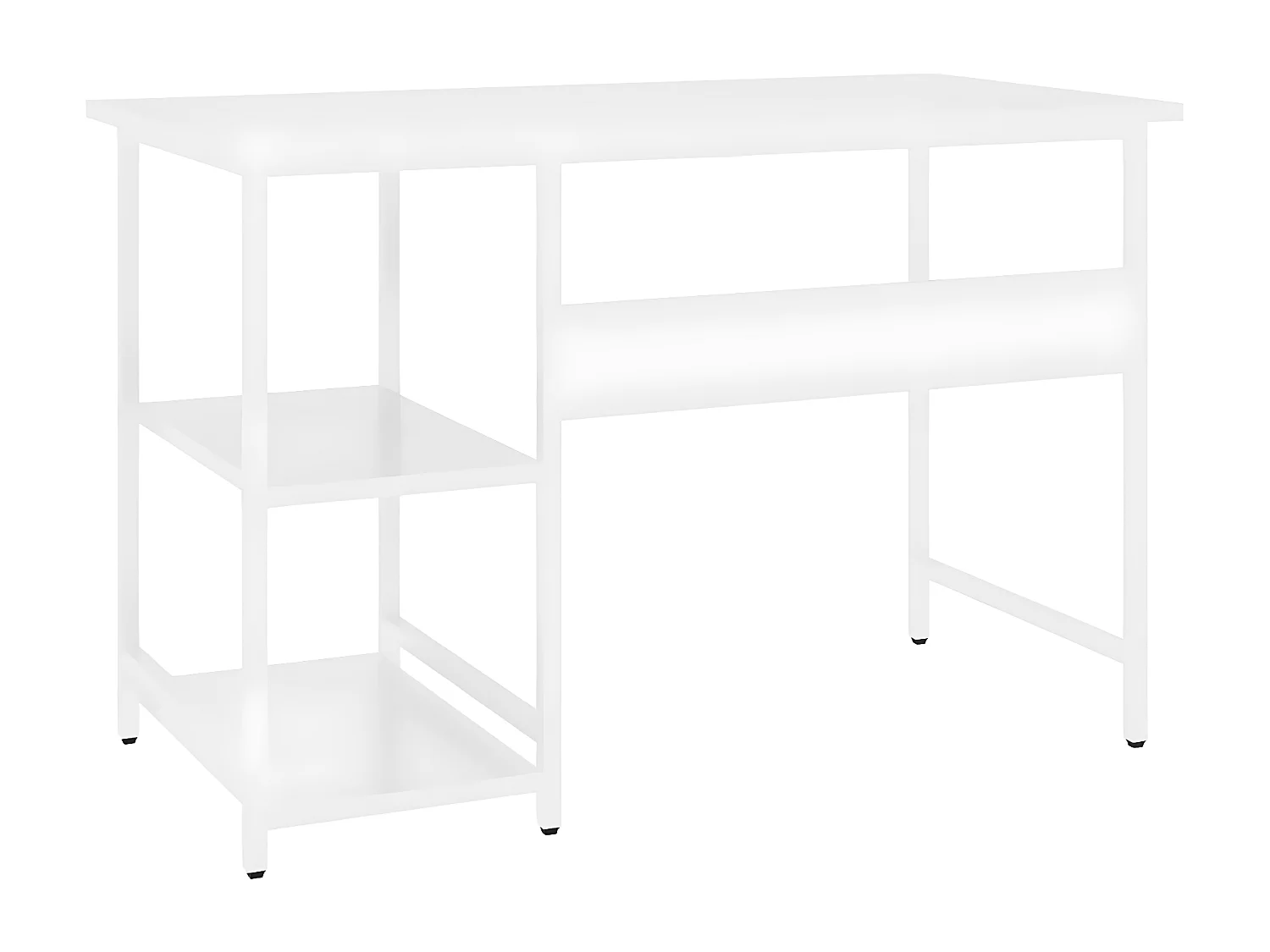 Bureau d'ordinateur Blanc 105x55x72 cm MDF et métal