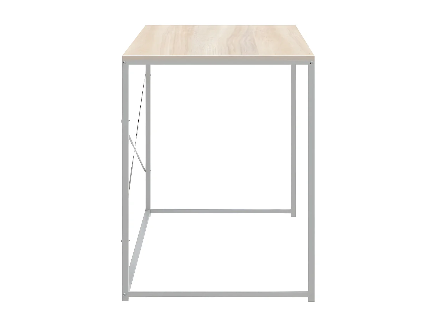 Bureau d'ordinateur Blanc et chêne 110x60x70 cm Aggloméré