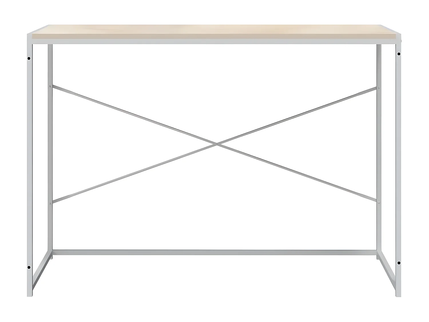 Bureau d'ordinateur Blanc et chêne 110x60x70 cm Aggloméré