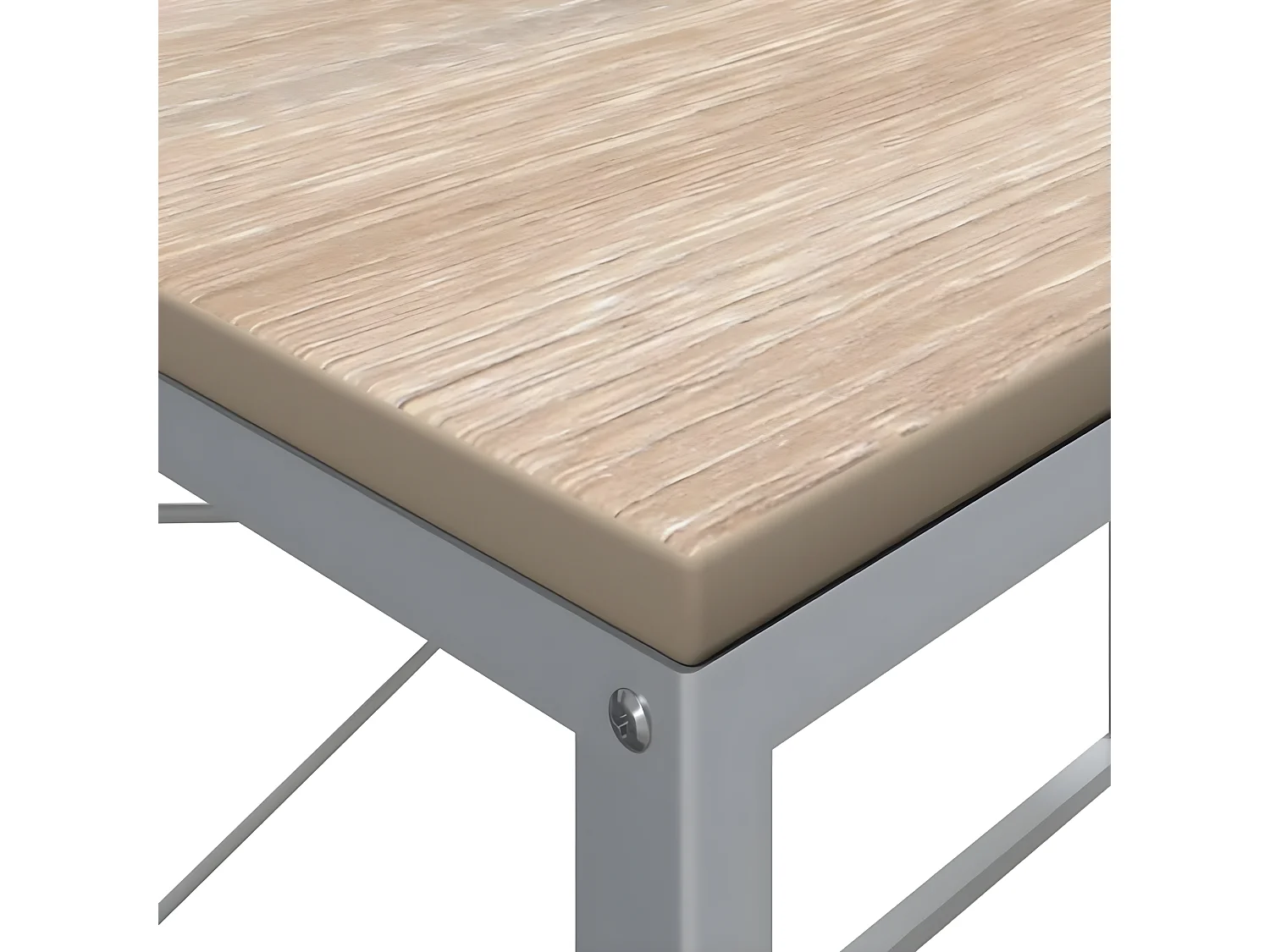 Bureau d'ordinateur Blanc et chêne 110x60x70 cm Aggloméré