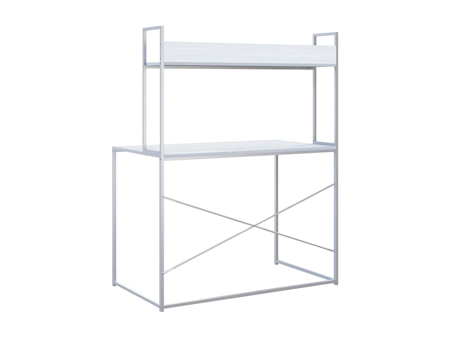 Secretária de computador 110x60x138 cm contraplacado branco