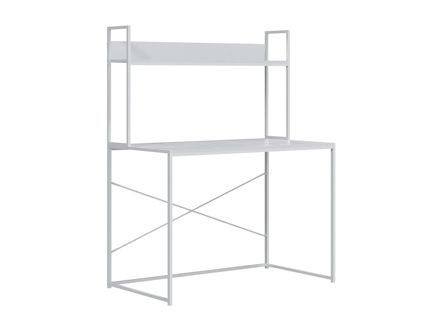 Secretária de computador 110x60x138 cm contraplacado branco