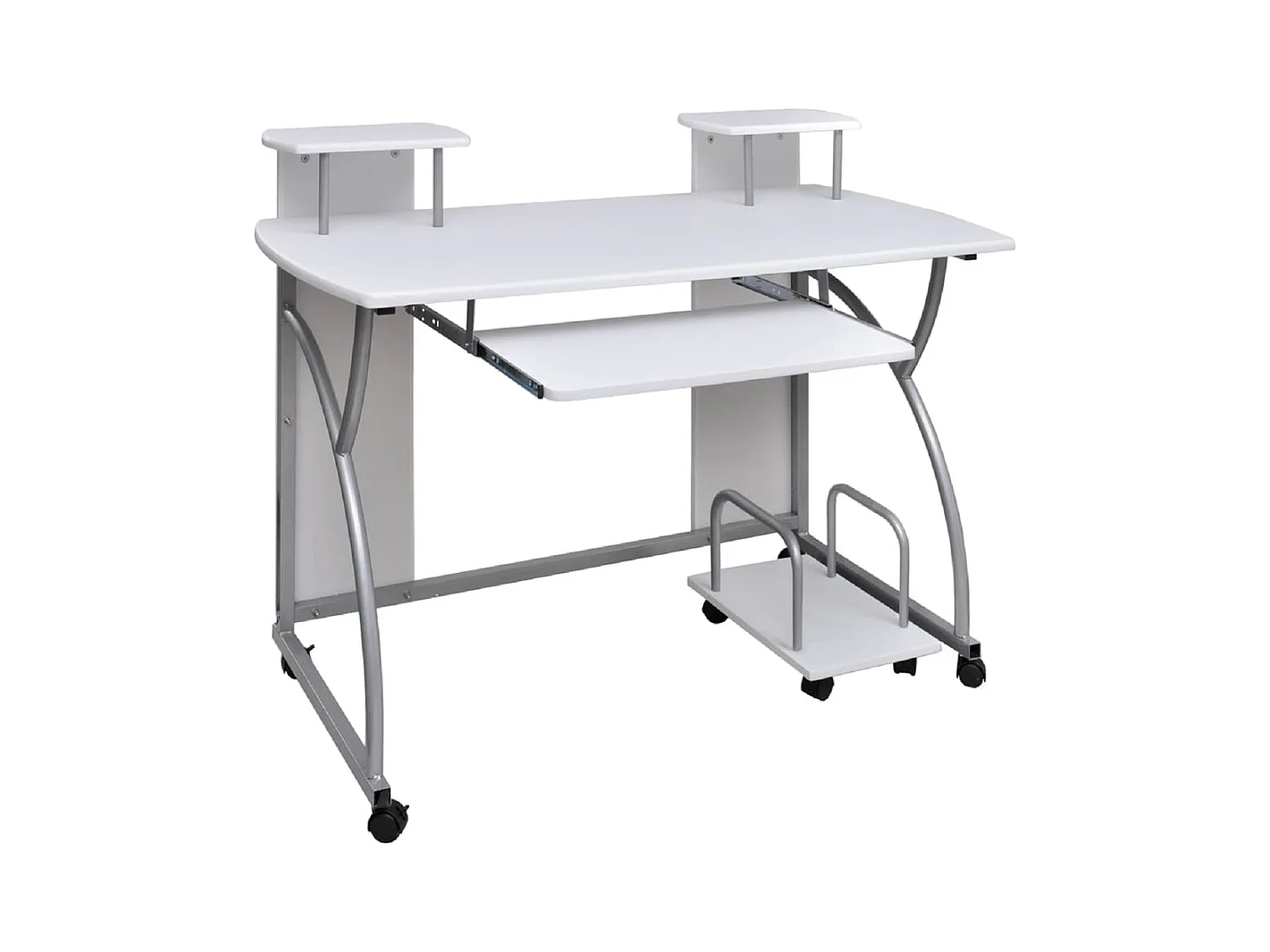 Bureau d'ordinateur Blanc 110x52x88,5 cm Bois d’ingénierie