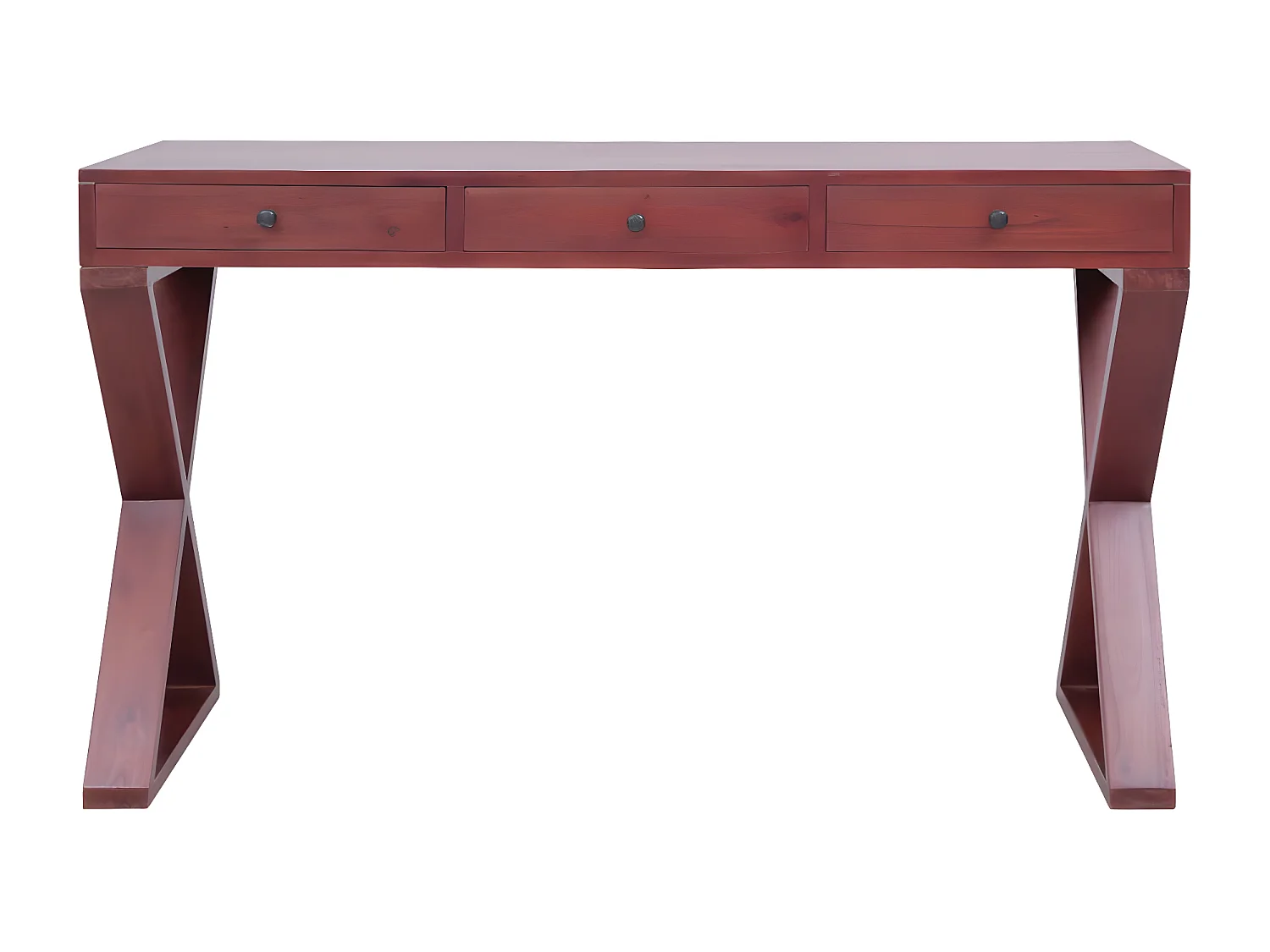 Bureau d'ordinateur Marron 132x47x77 cm Bois d'acajou massif