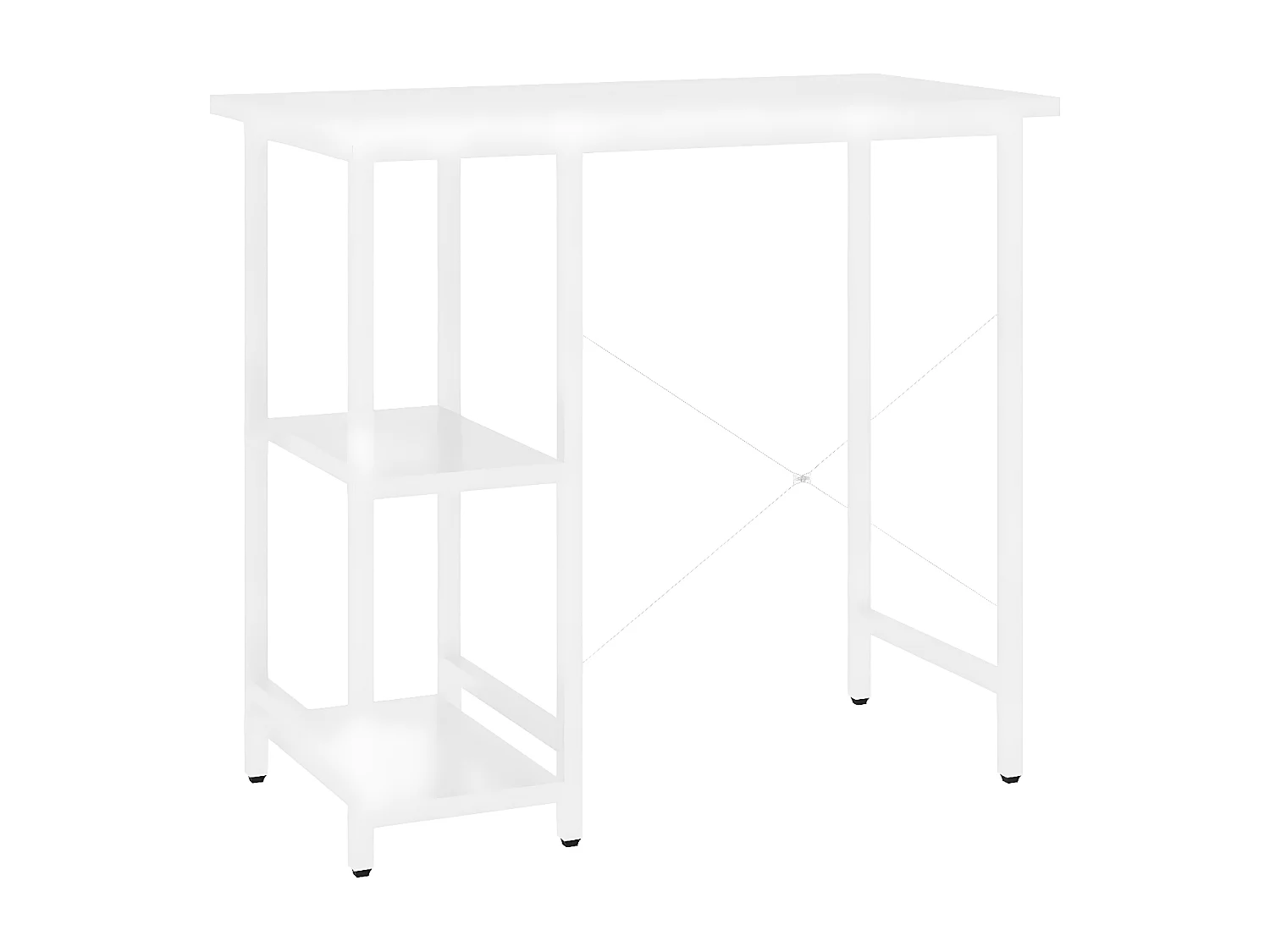 Bureau d'ordinateur Blanc 80x40x72 cm MDF et métal