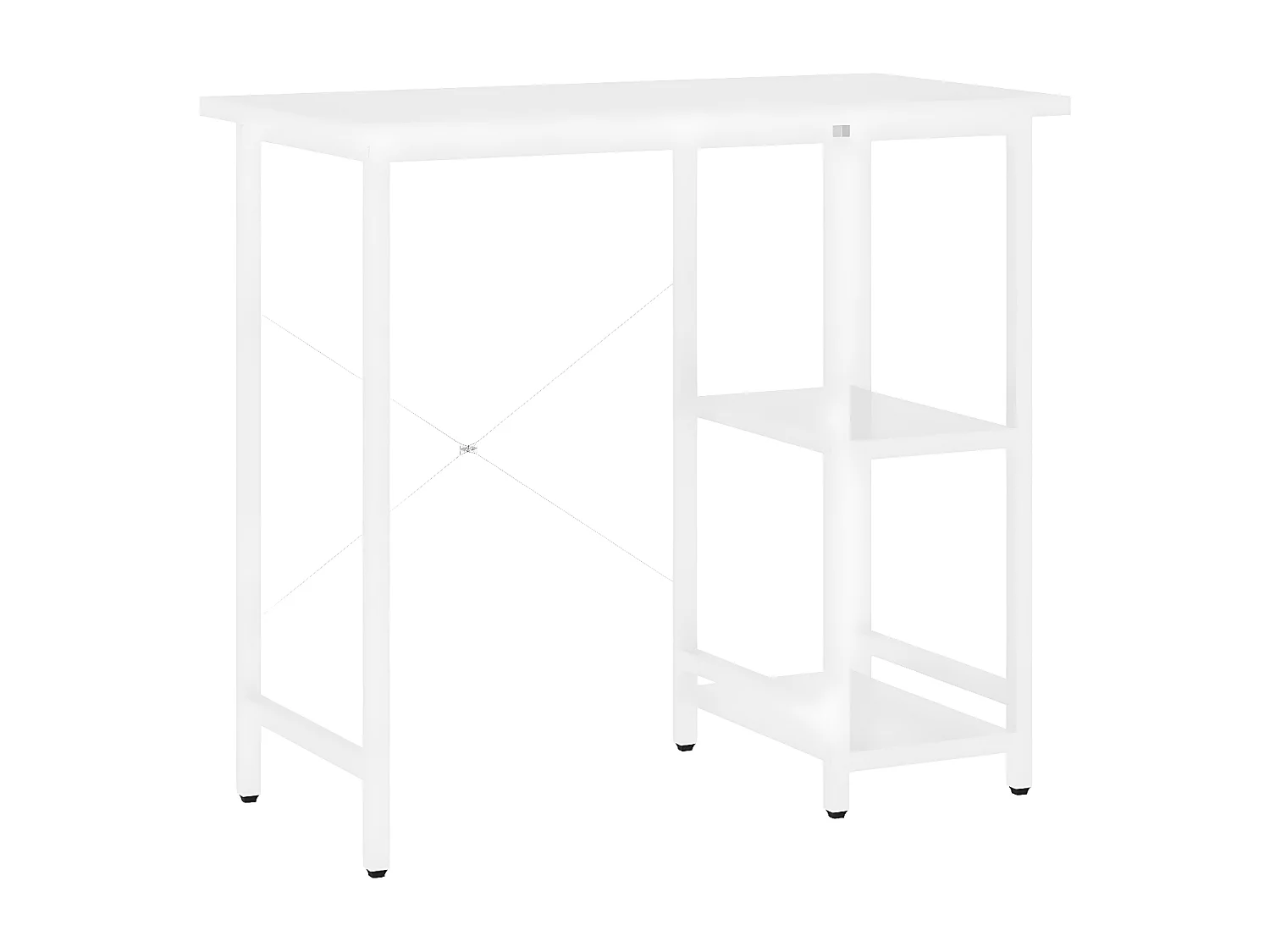 Bureau d'ordinateur Blanc 80x40x72 cm MDF et métal