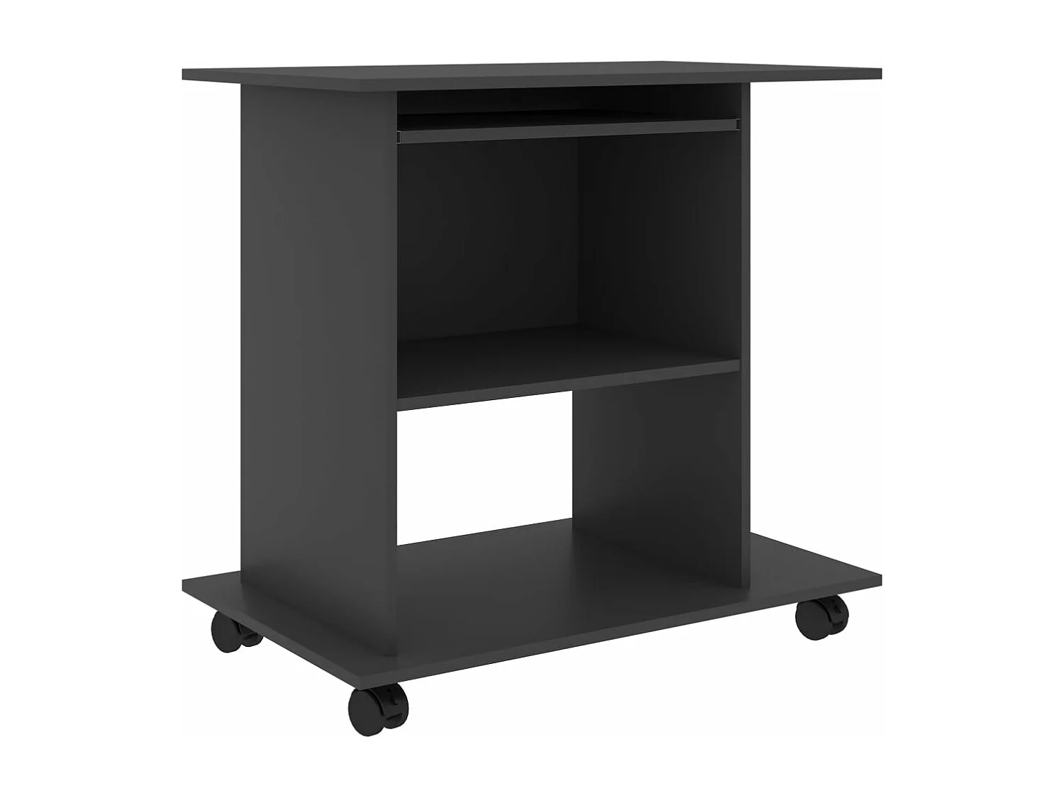 Mesa de ordenador madera contrachapada gris 80x50x75 cm