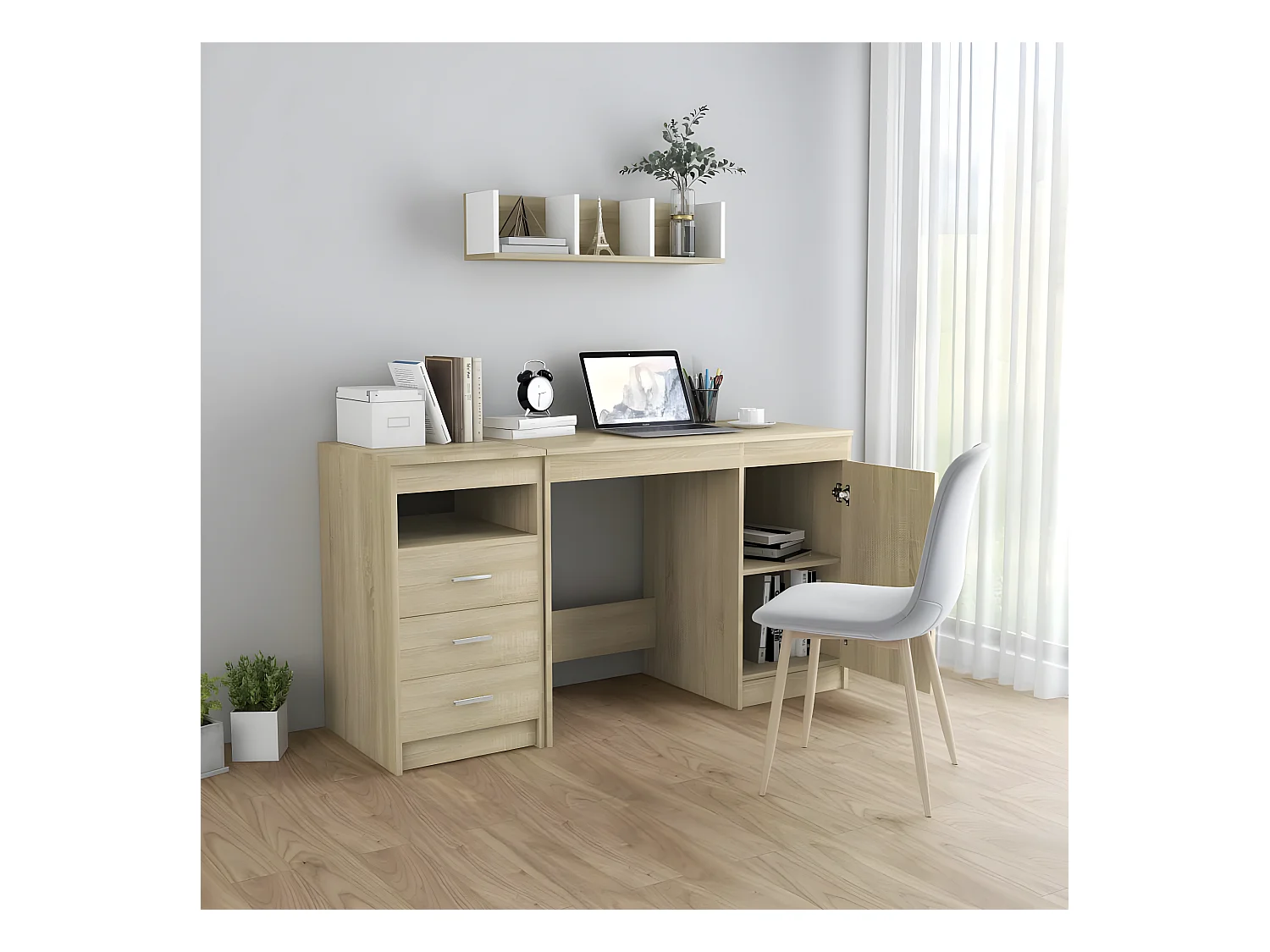 Bureau Chêne sonoma 140x50x76 cm Aggloméré