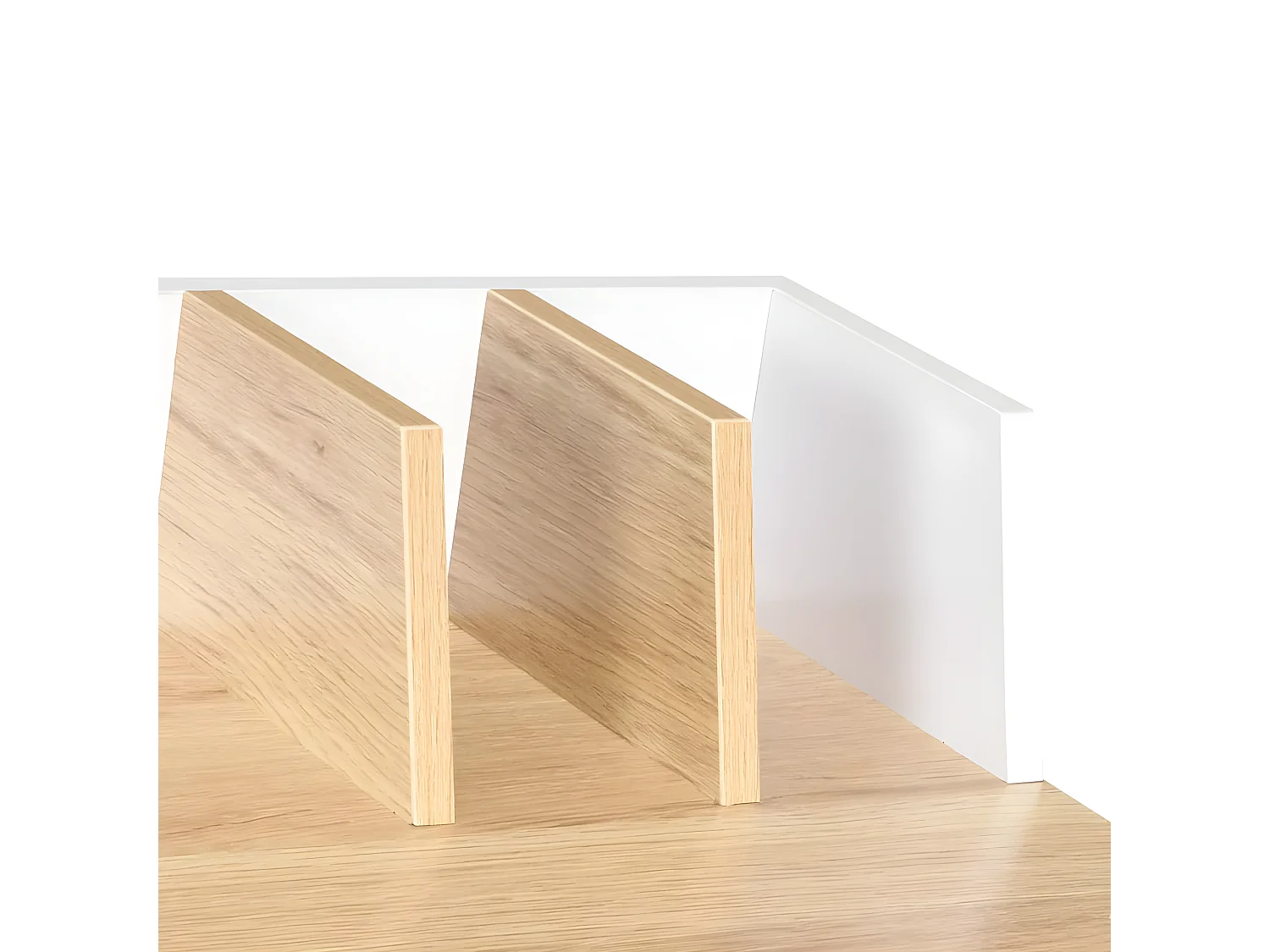 Bureau Blanc et naturel 80x50x84 cm