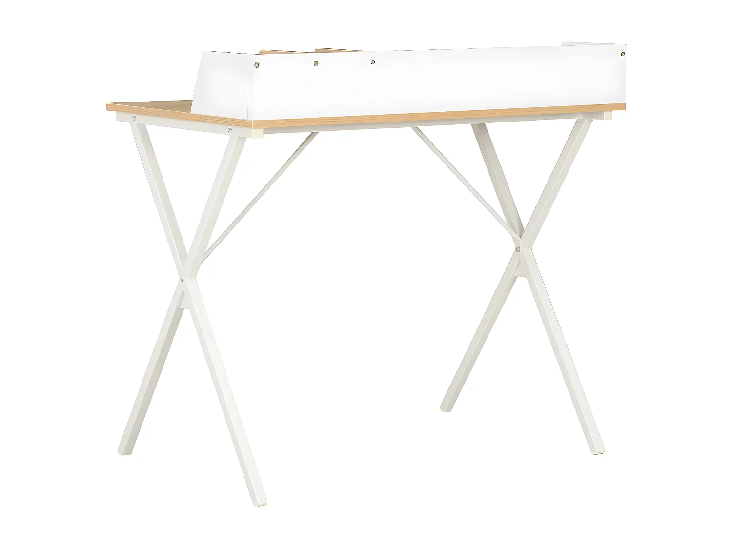 Bureau Blanc et naturel 80x50x84 cm