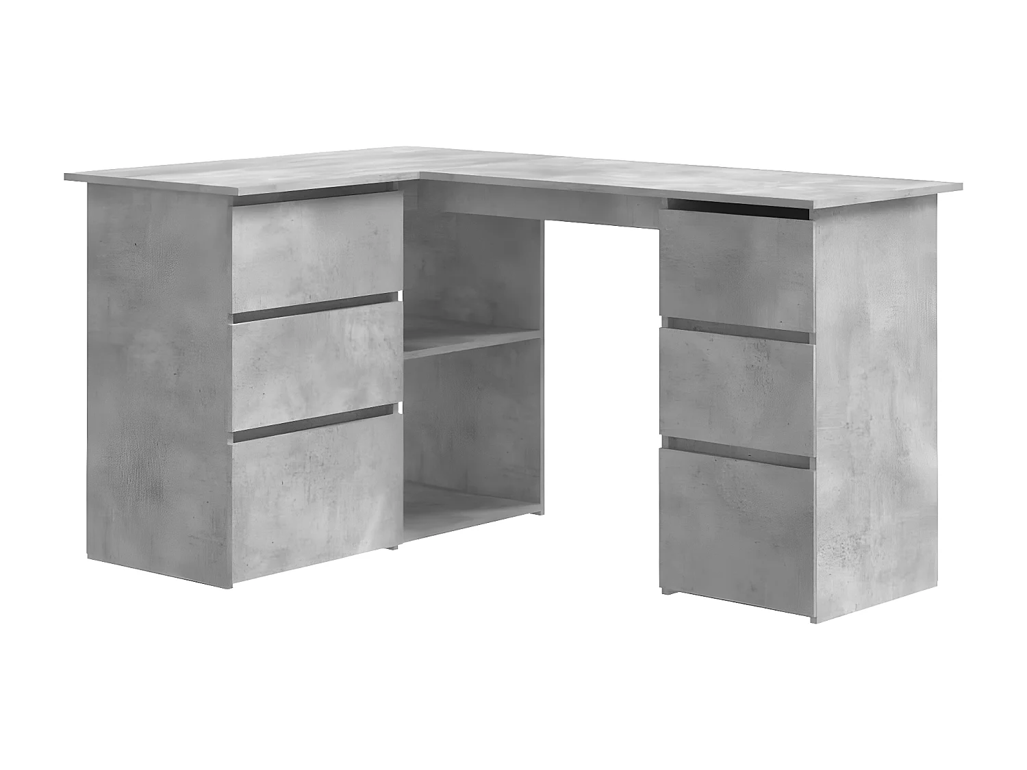 Bureau d'angle Gris béton 145x100x76 cm Aggloméré
