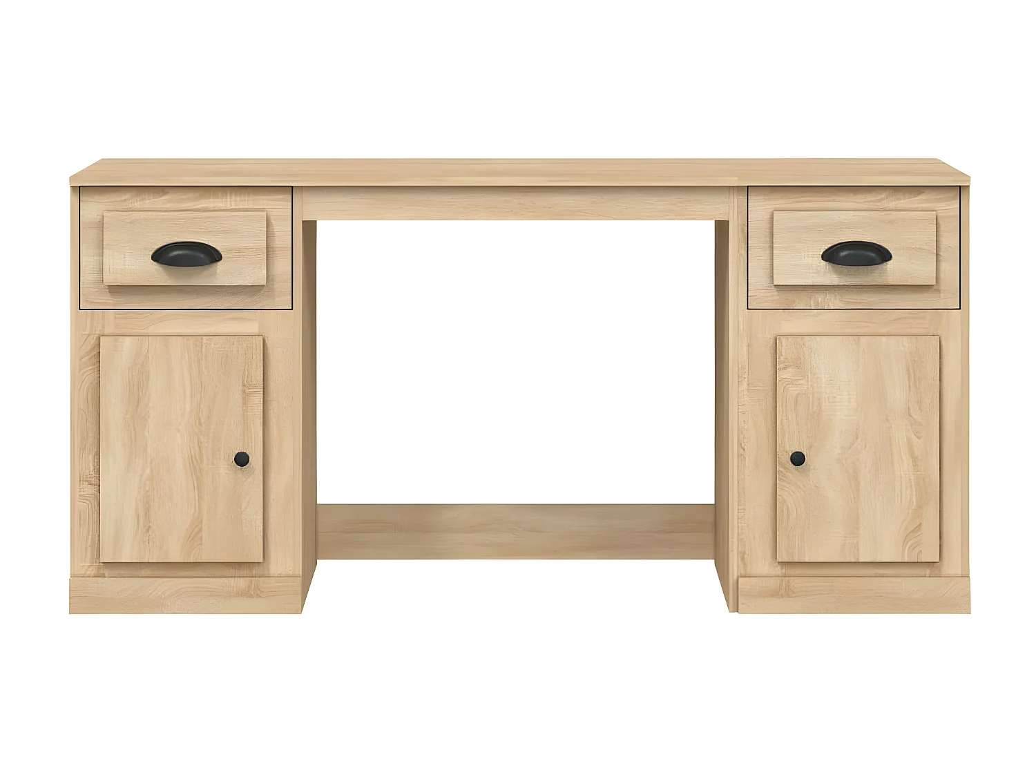 Bureau avec armoire chêne sonoma bois d'ingénierie