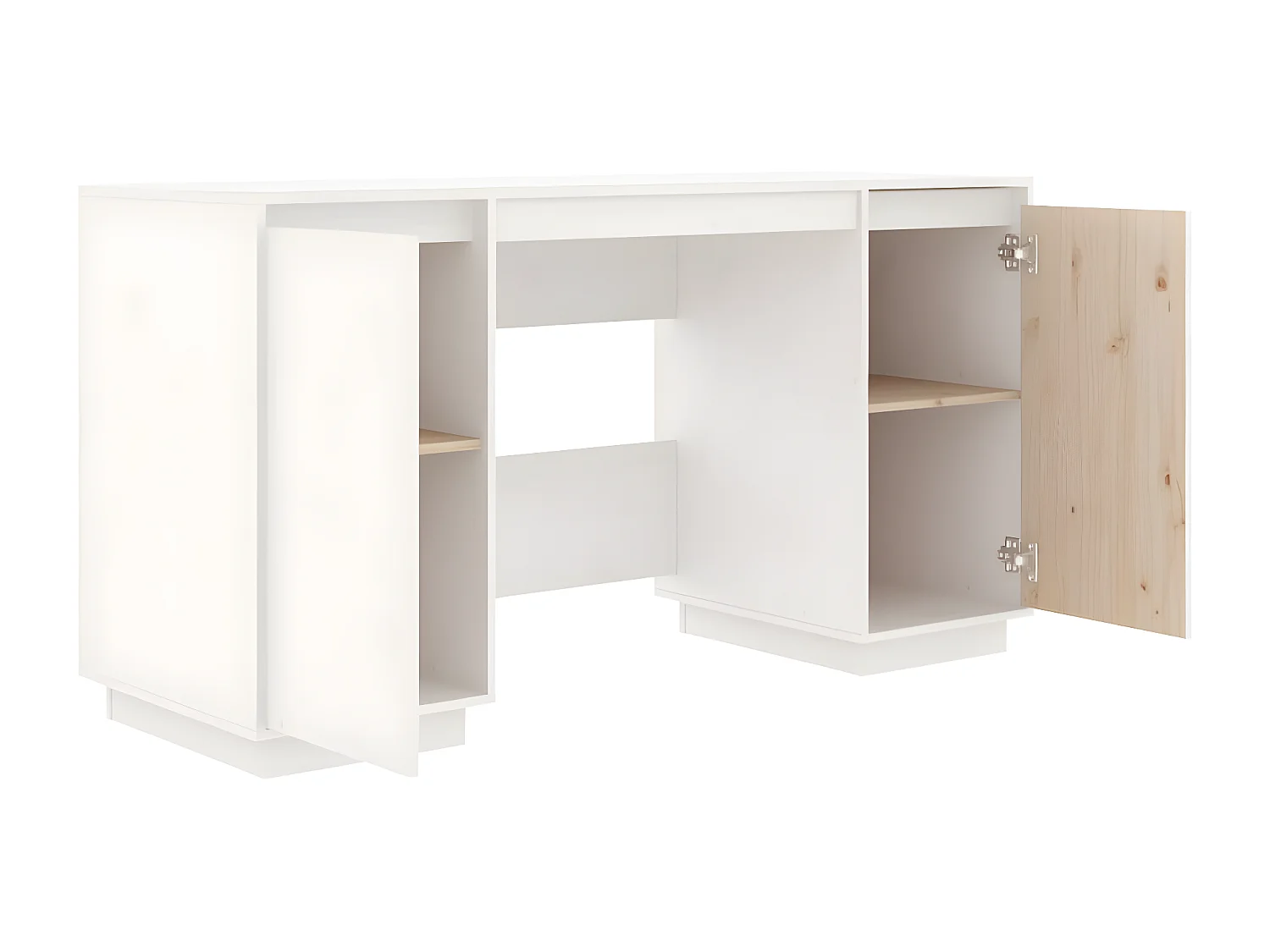 Escritorio de madera maciza de pino blanco 140x50x75 cm