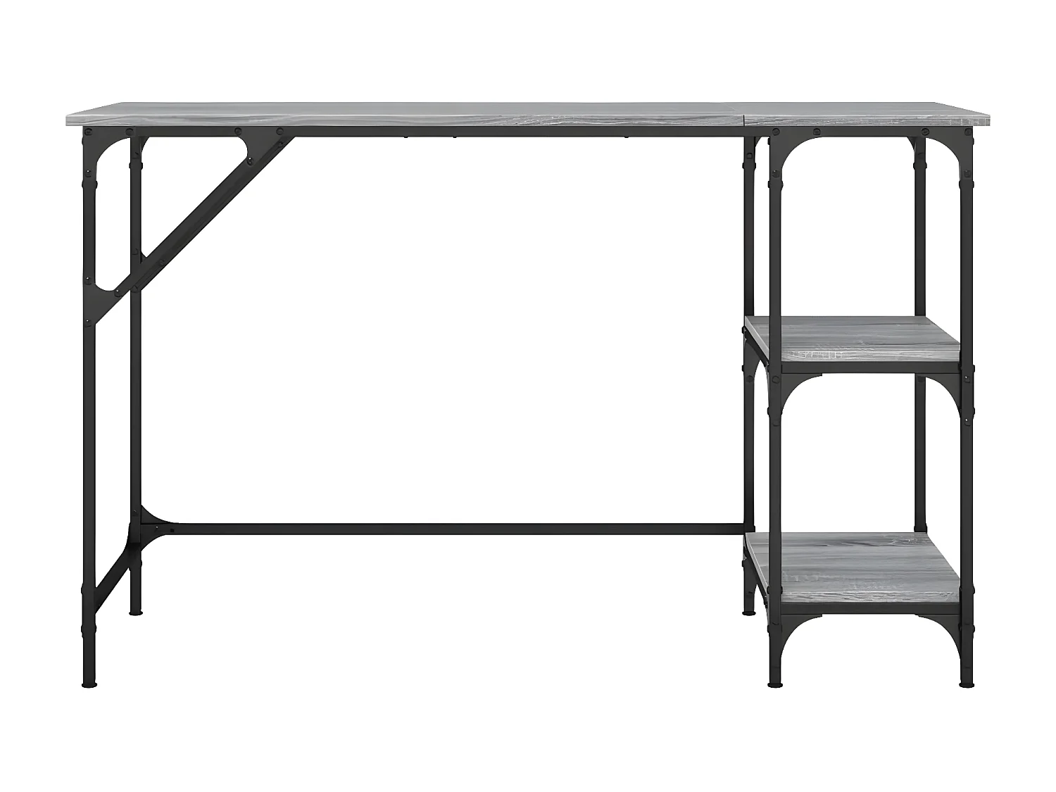 Bureau sonoma gris 120x50x75 cm métal et bois d'ingénierie