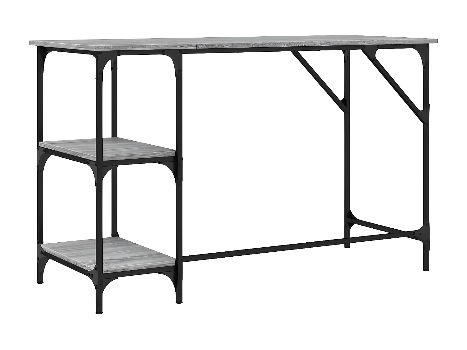 Bureau sonoma gris 120x50x75 cm métal et bois d'ingénierie