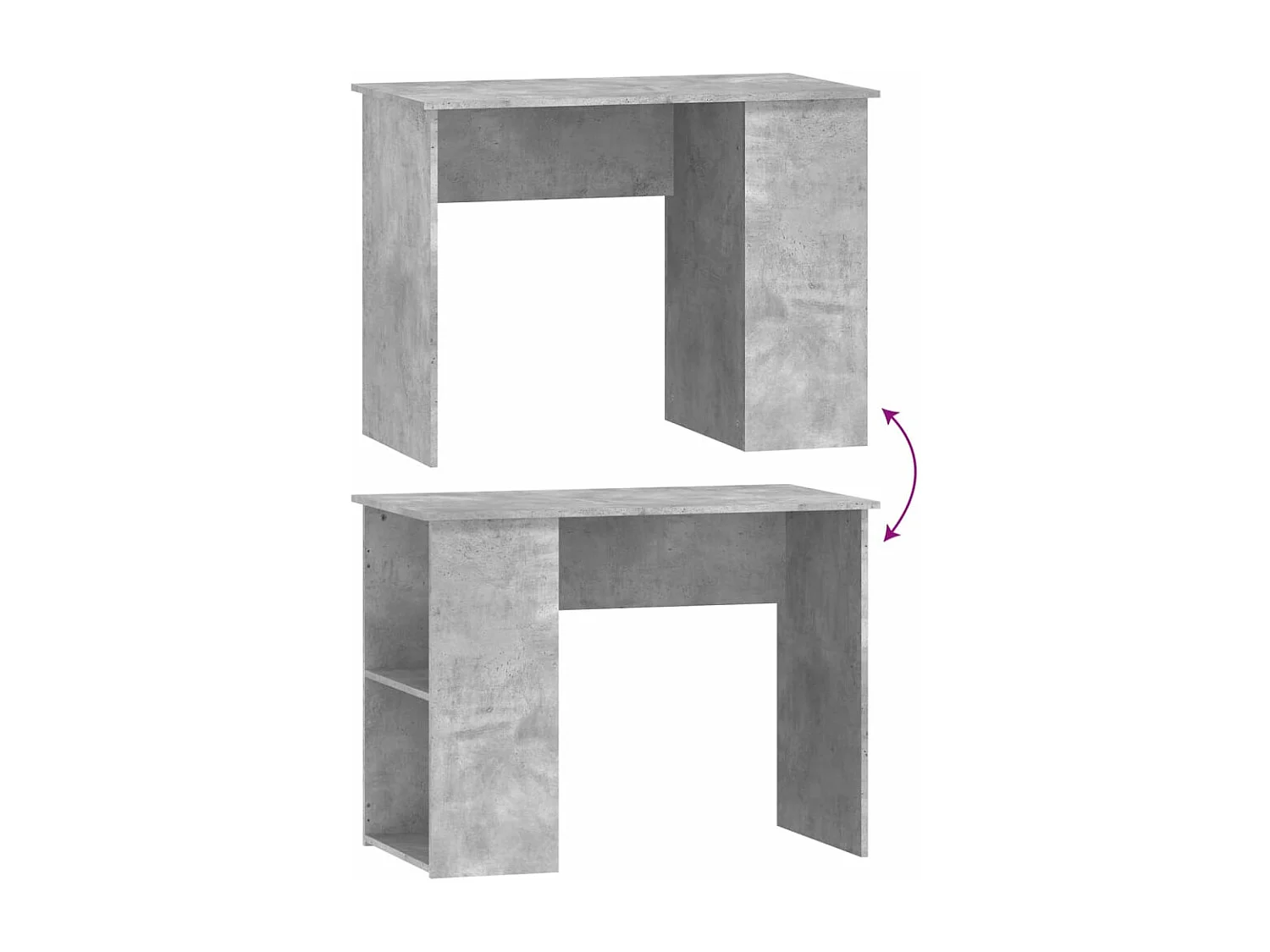 Bureau Gris béton 100x55x75 cm Bois d'ingénierie