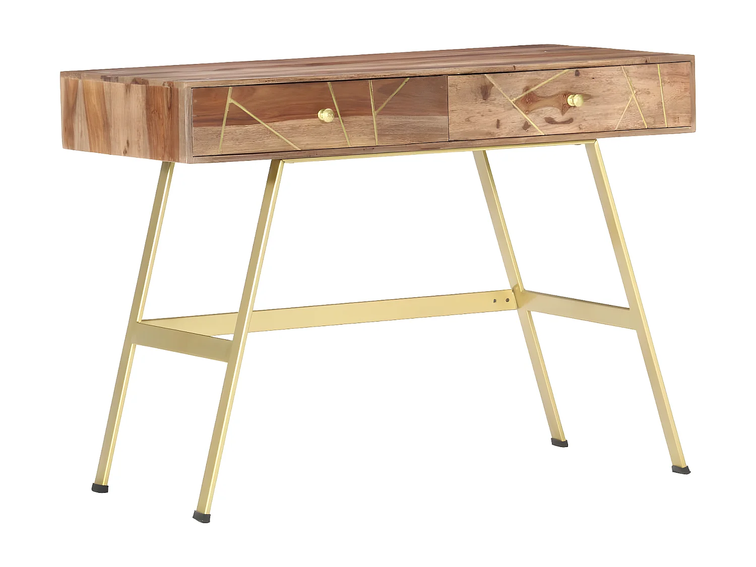 Escritorio con cajones madera maciza de sheesham 100x55x75 cm