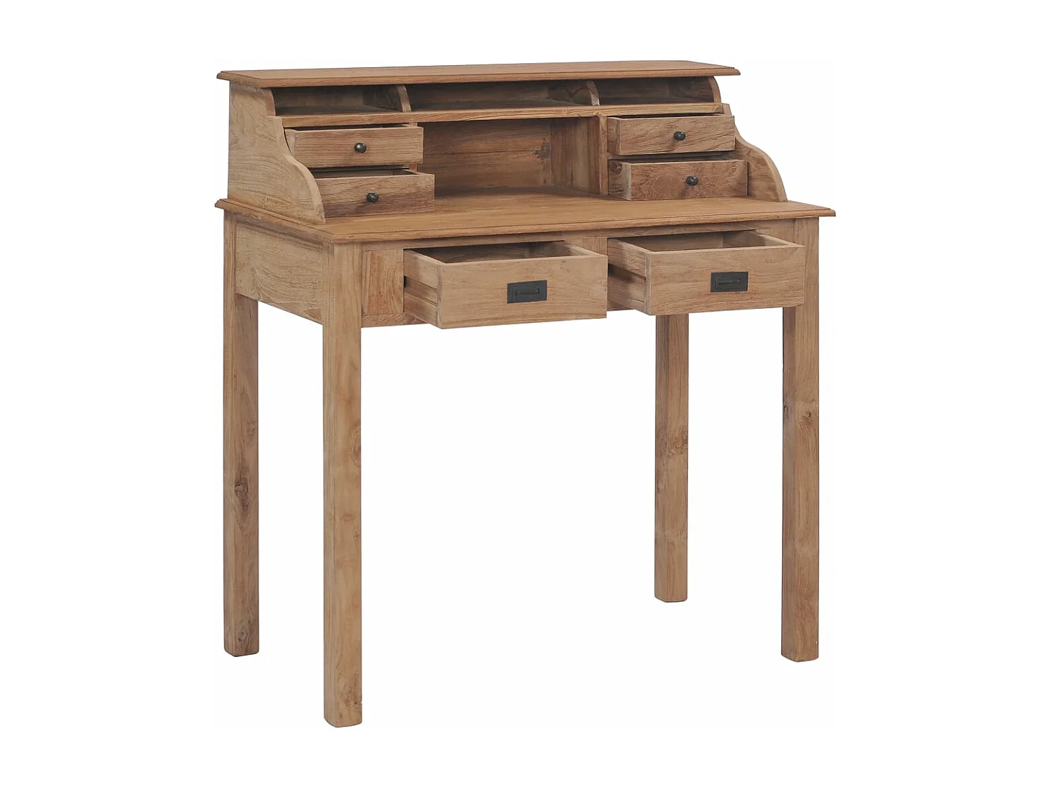 Escritorio de madera maciza de teca 90x50x100 cm