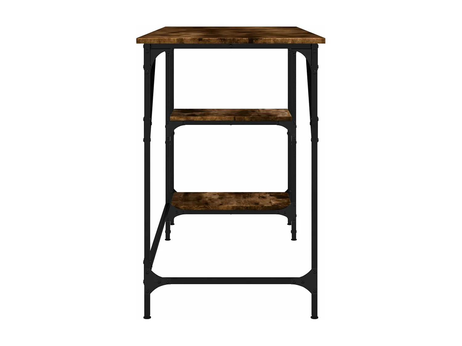 Bureau 120x50x75 cm metaal en bewerkt hout gerookt eikenkleurig