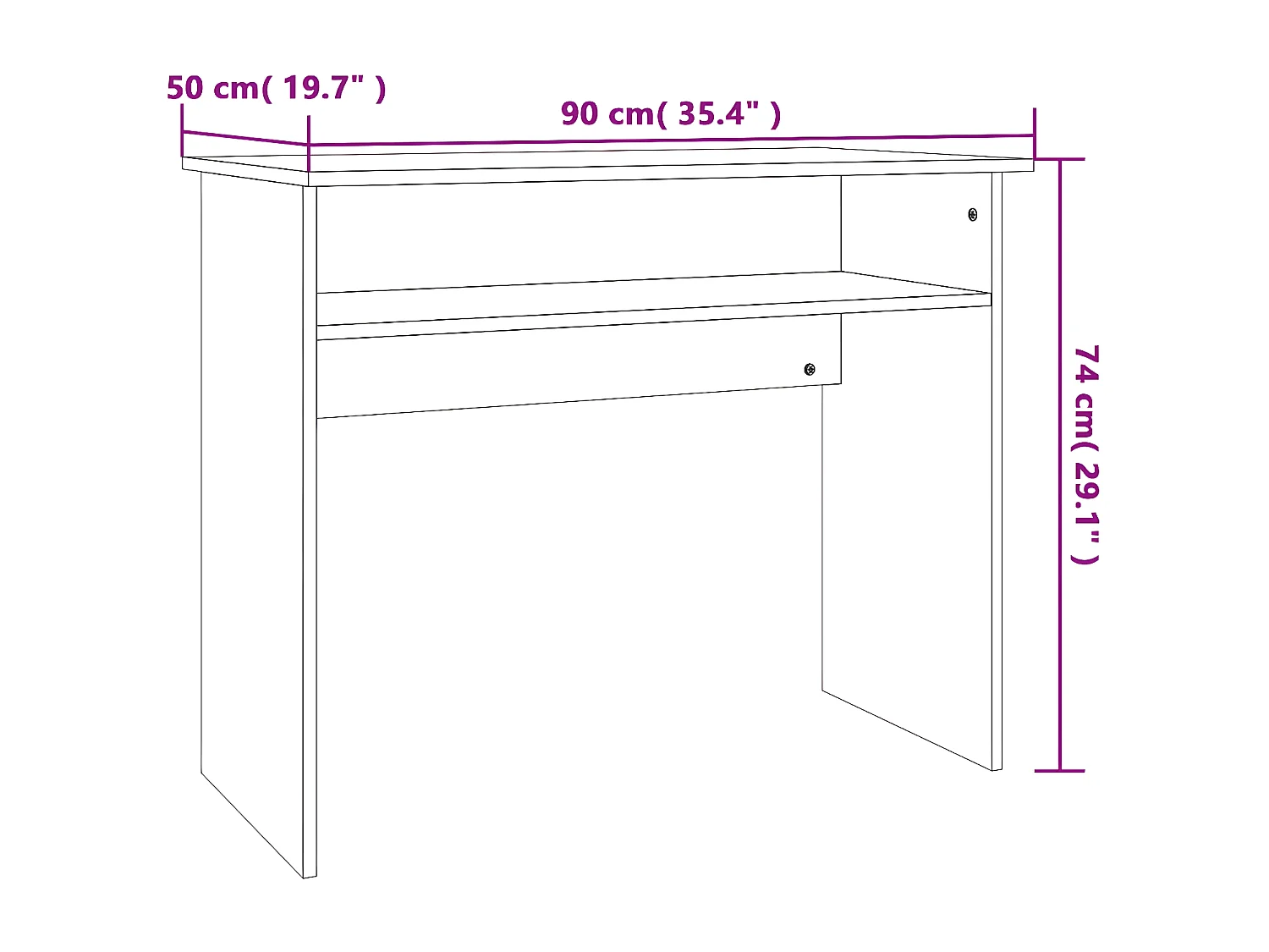 Bureau Chêne sonoma 90x50x74 cm Aggloméré