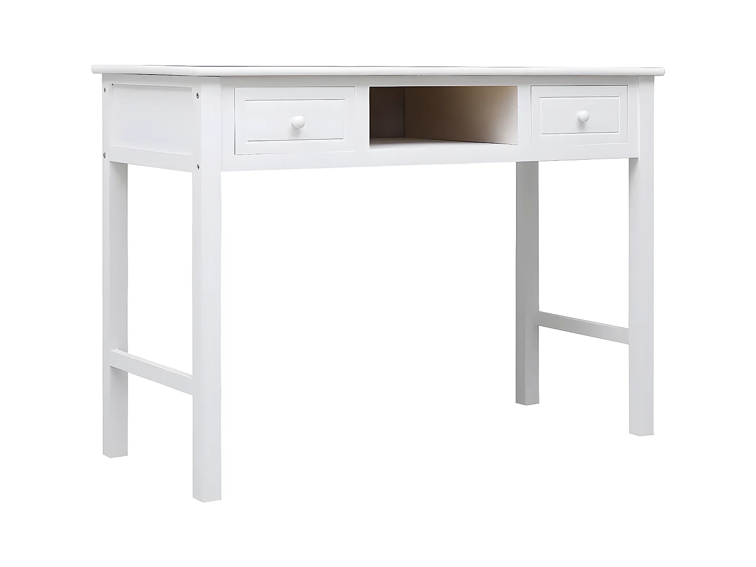 Bureau Blanc 108x45x76 cm Bois de Paulownia massif