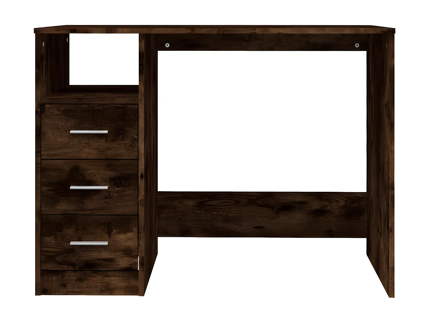 Bureau avec tiroirs Chêne fumé 102x50x76 cm Bois d'ingénierie