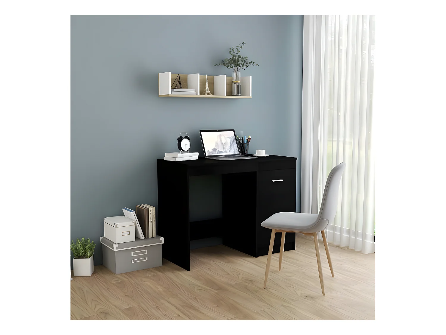 Bureau Noir 100x50x76 cm Aggloméré