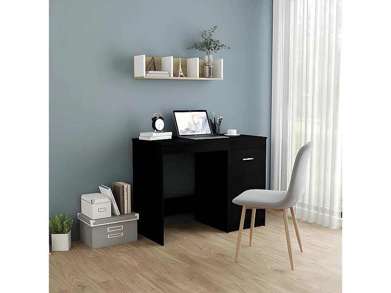Bureau 100x50x76 cm bewerkt hout zwart