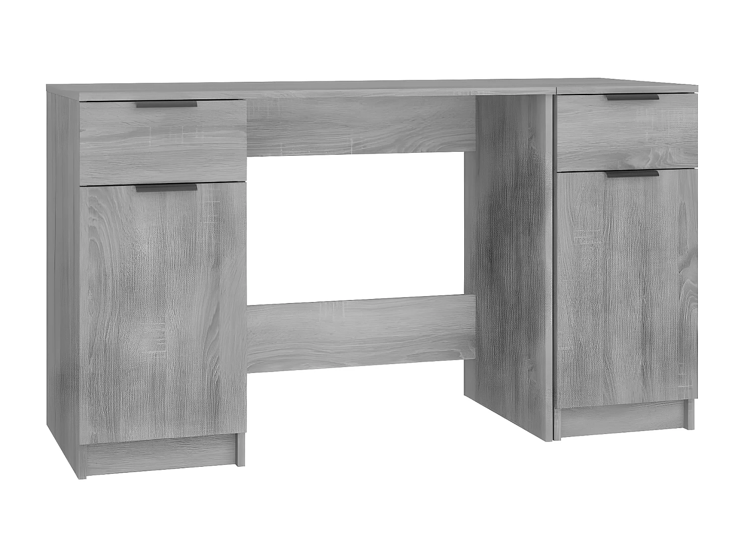 Bureau avec armoire latérale Sonoma gris Bois d'ingénierie