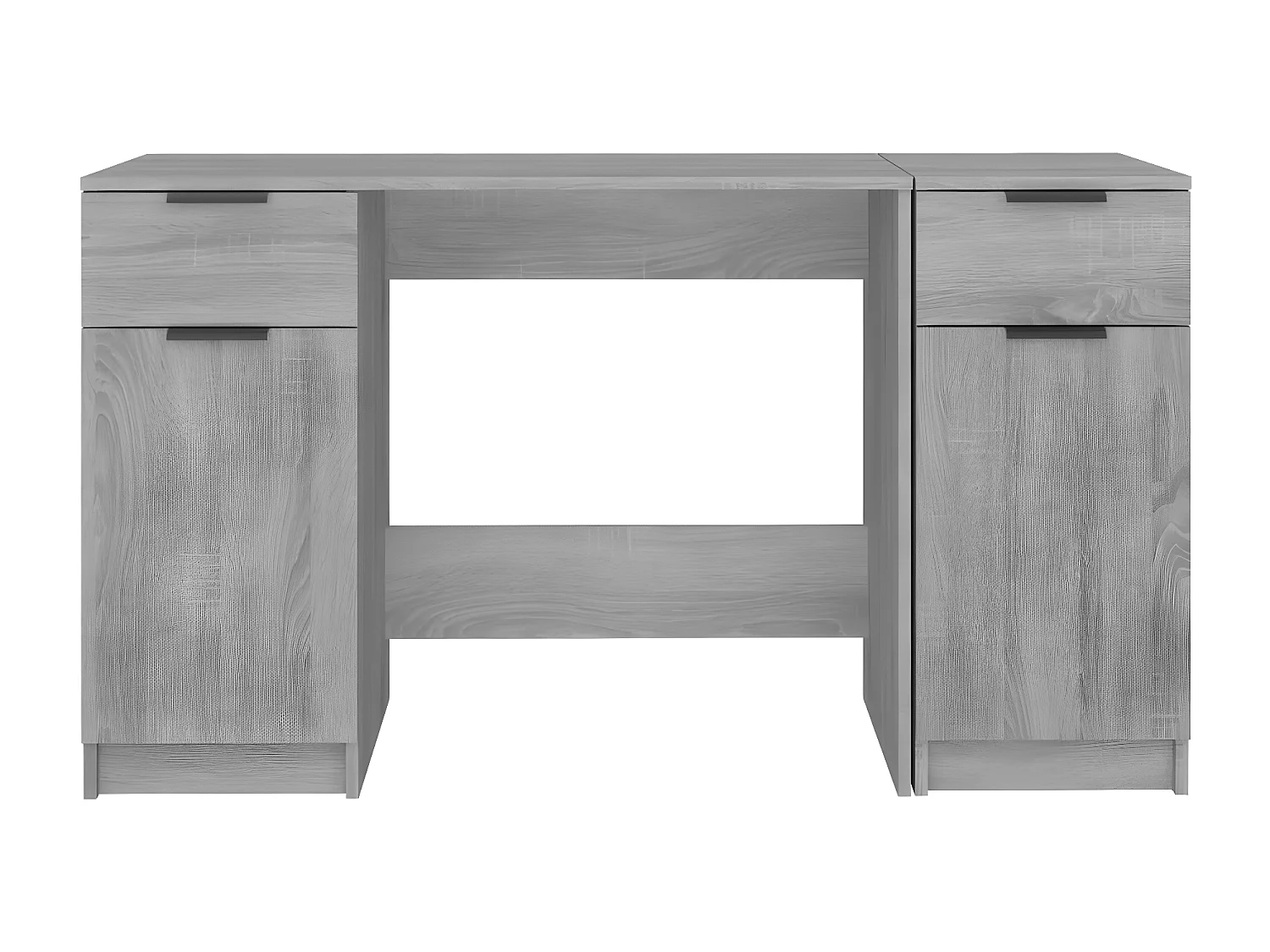 Bureau avec armoire latérale Sonoma gris Bois d'ingénierie