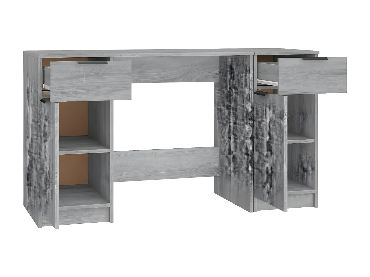 Bureau avec armoire latérale Sonoma gris Bois d'ingénierie