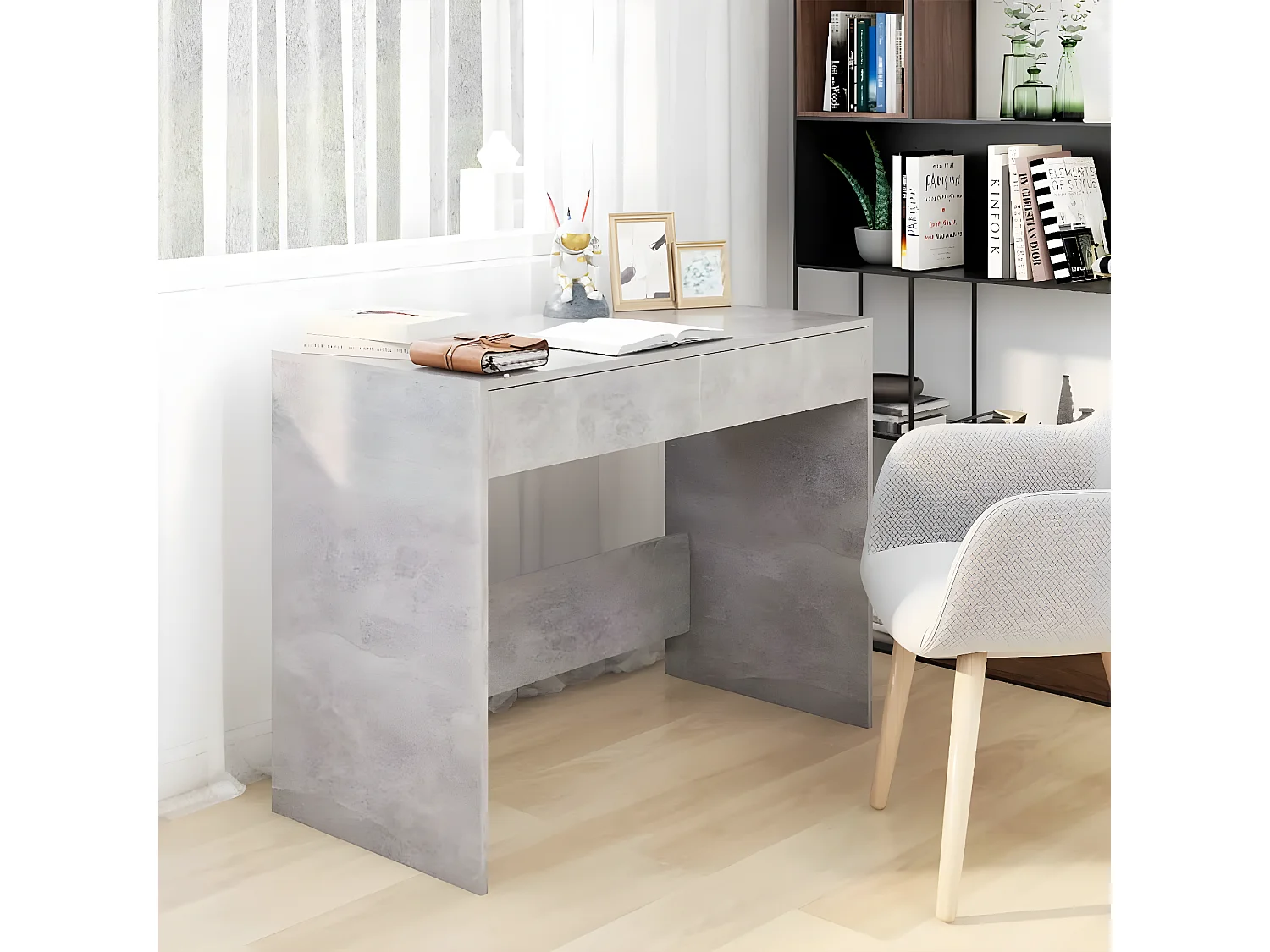 Bureau Gris béton 101x50x76,5 cm Aggloméré