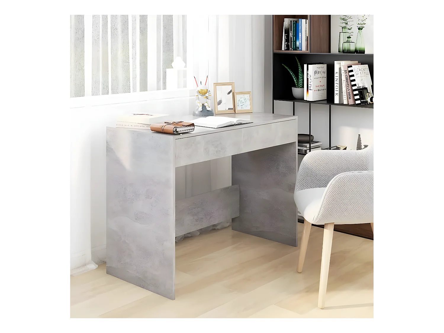 Bureau Gris béton 101x50x76,5 cm Aggloméré
